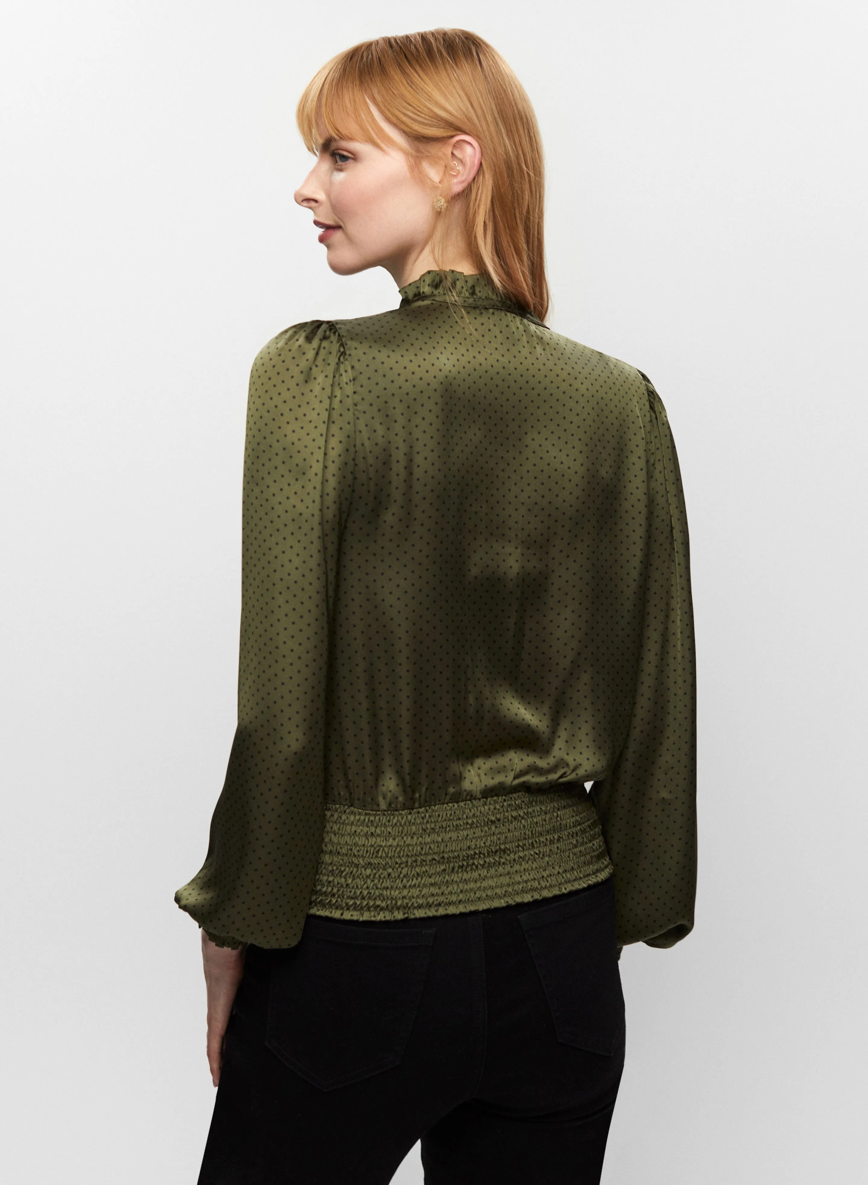 Polka Dot Motif Satin Blouse sold by Melanie Lyne product image thumbnail 4