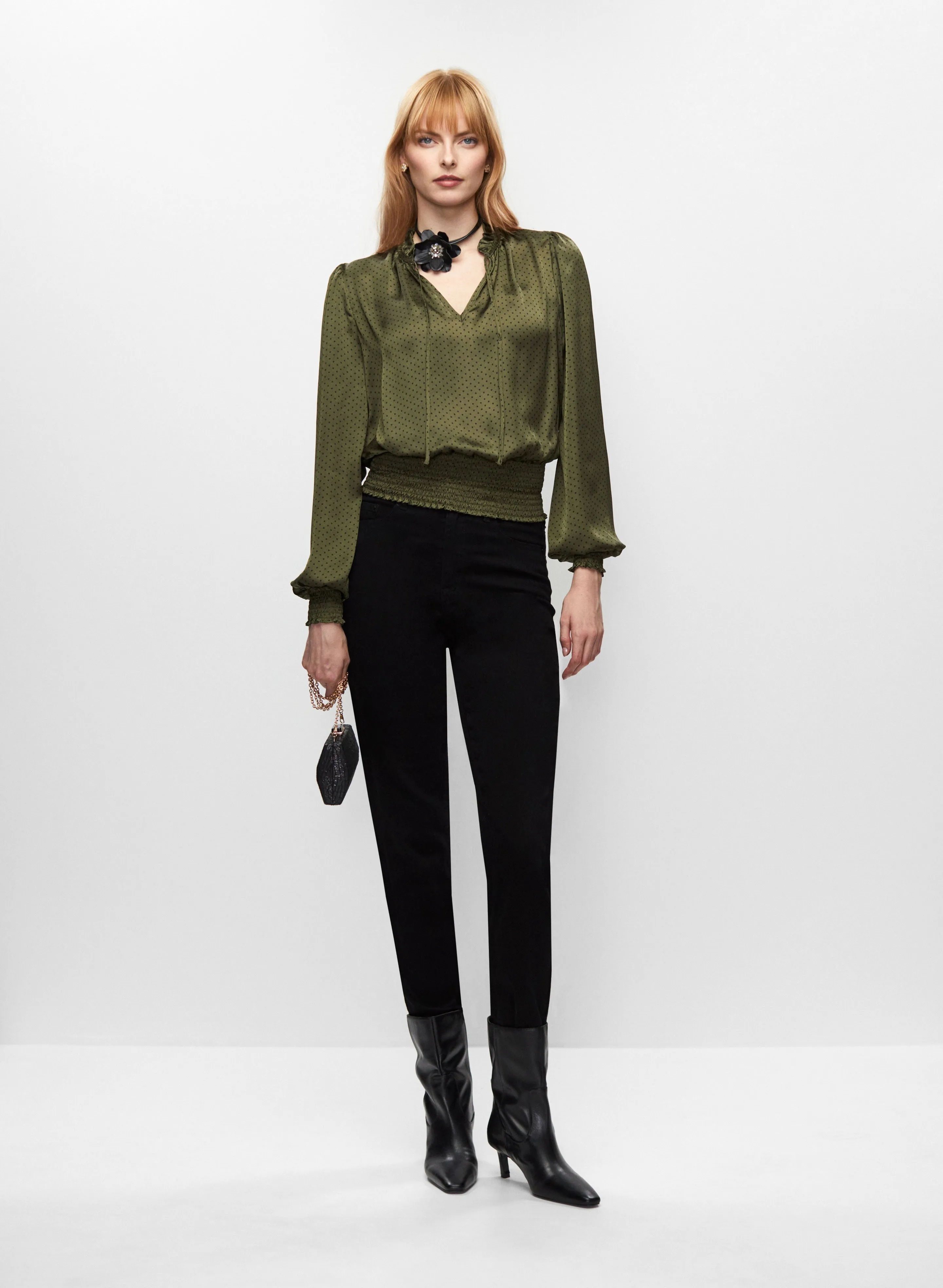 Polka Dot Motif Satin Blouse sold by Melanie Lyne product image thumbnail 3