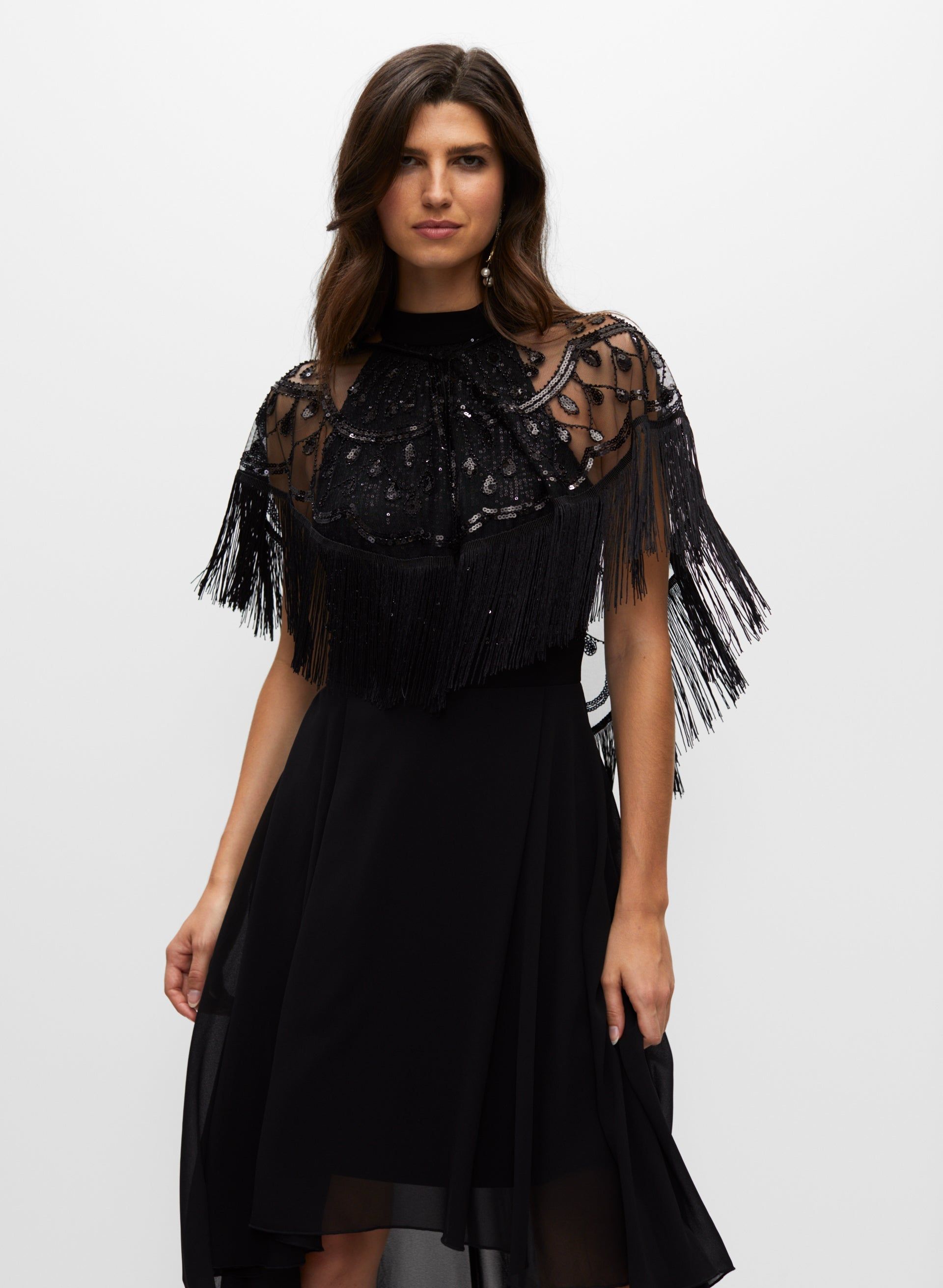 Sequin Detail Asymmetrical Shawl sold by Melanie Lyne product image thumbnail 4