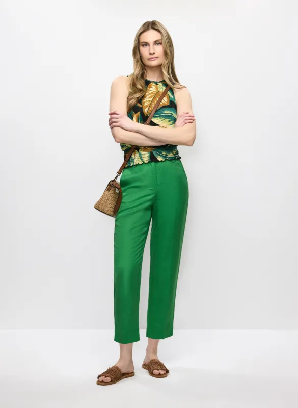 Palm Smocked Waist Top & Linen Capri Pants sold by Melanie Lyne