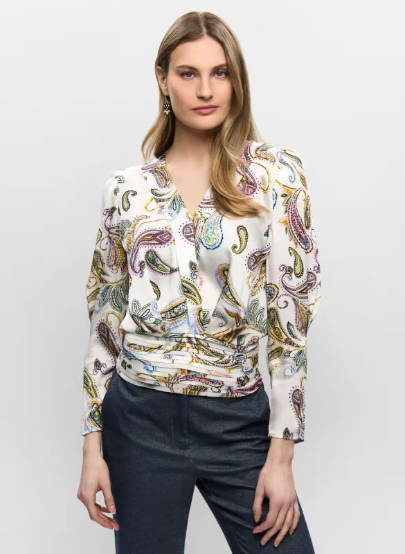 Paisley Smocked Hem Blouse sold by Melanie Lyne