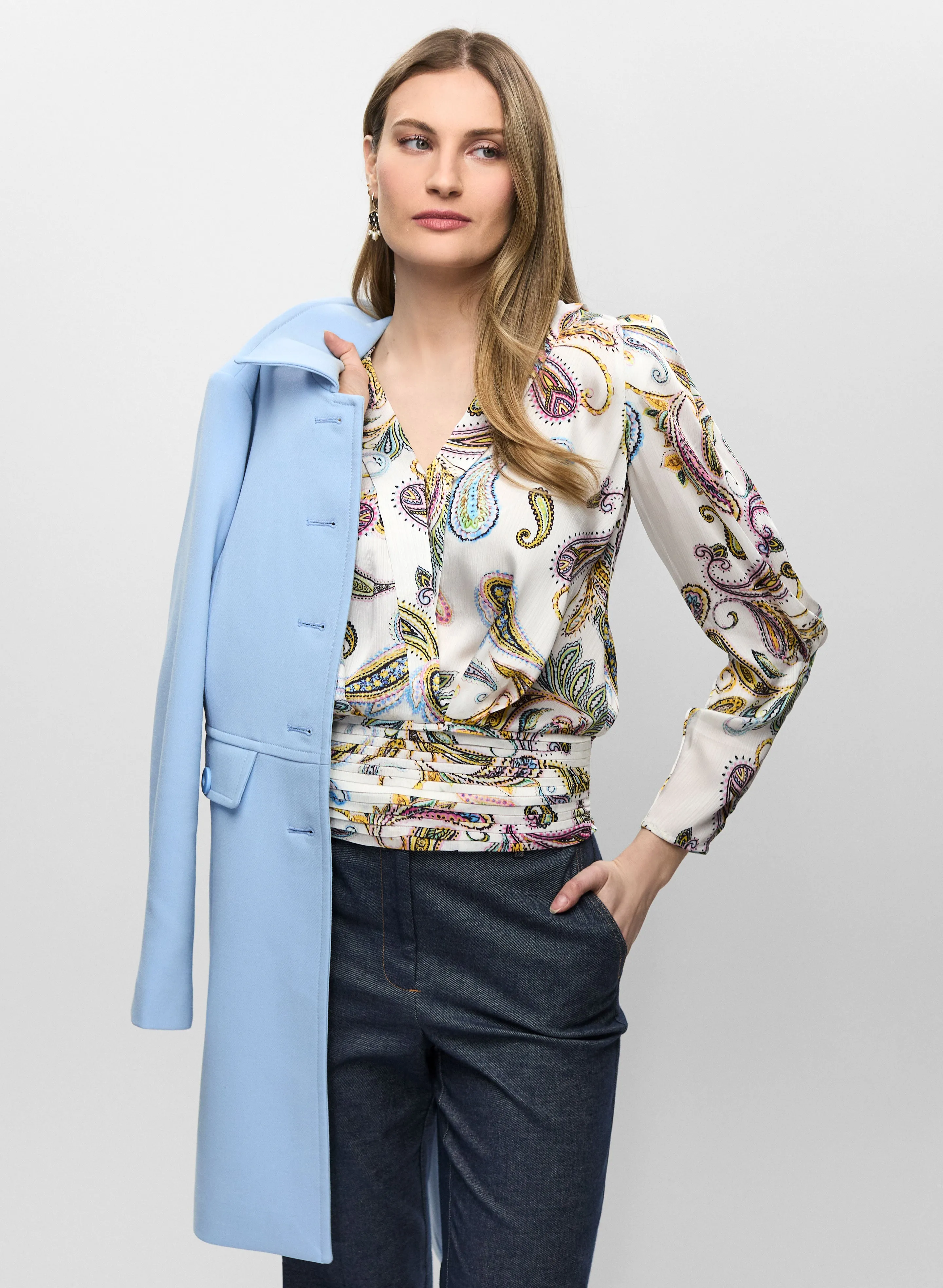 Paisley Smocked Hem Blouse sold by Melanie Lyne product image thumbnail 5