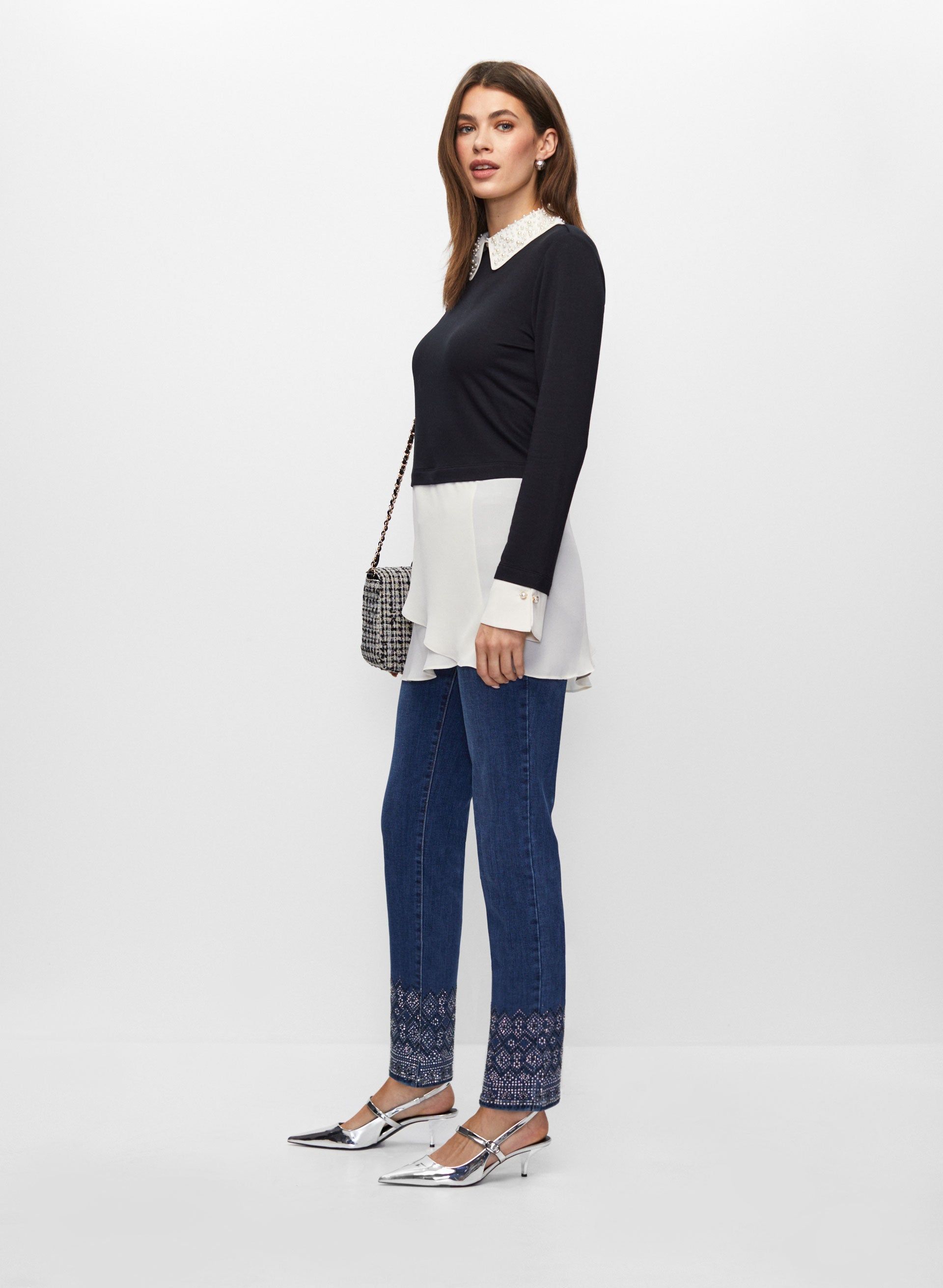 Pearl Collar Fooler Top sold by Melanie Lyne product image thumbnail 5