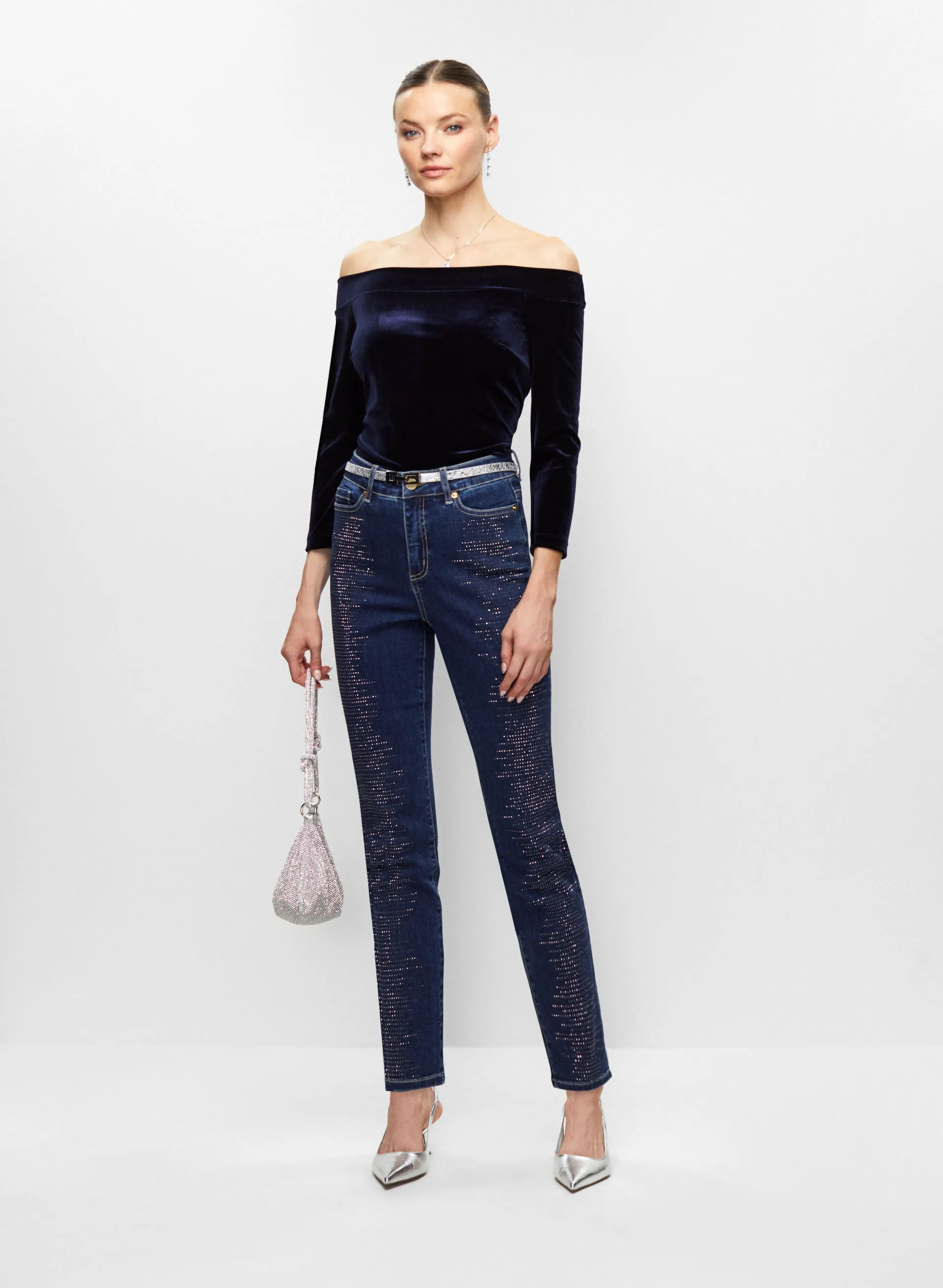 Off-the-Shoulder Top & Beaded Jeans sold by Melanie Lyne