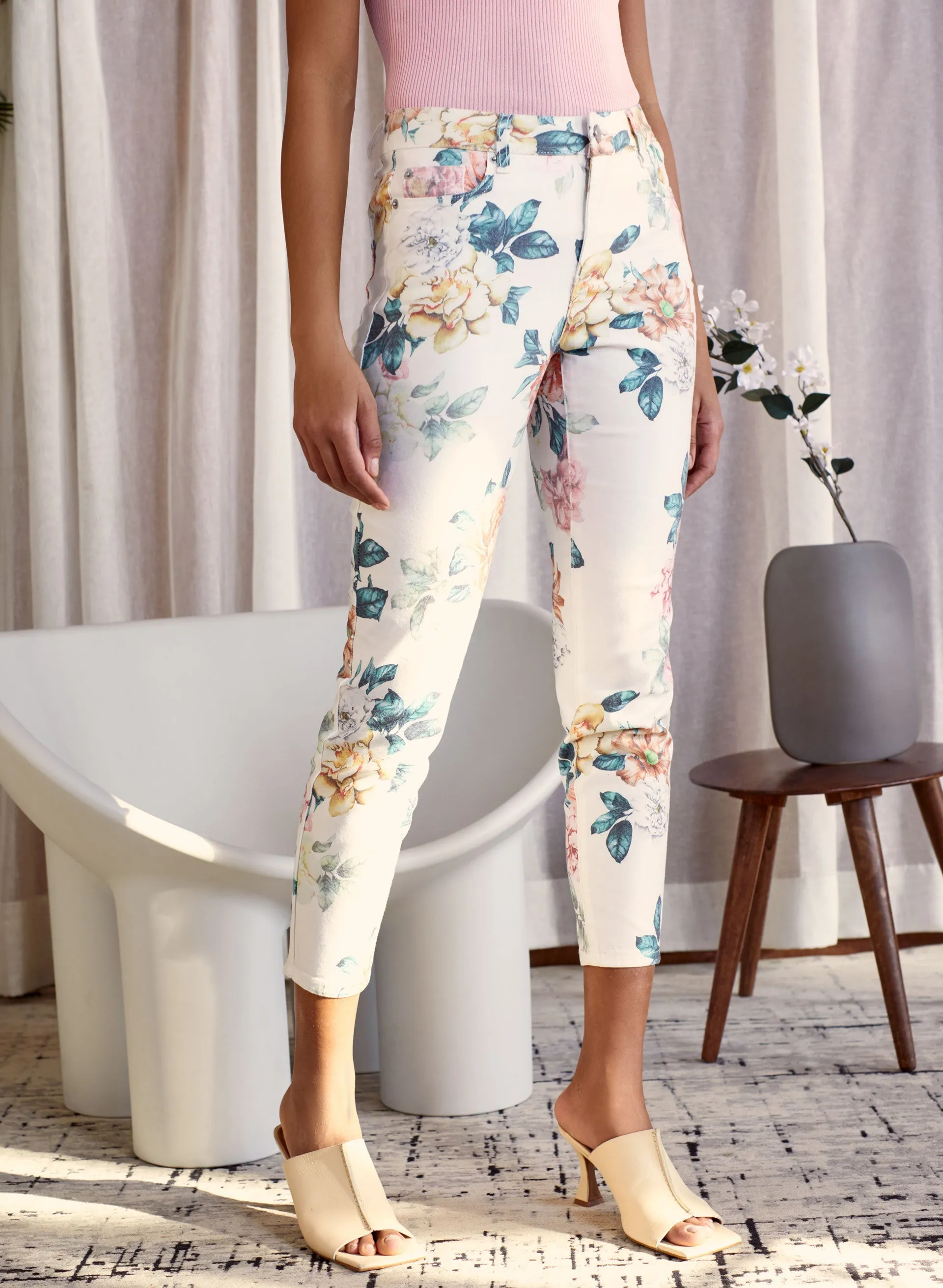 Floral Print Slim Leg Jeans sold by Melanie Lyne
