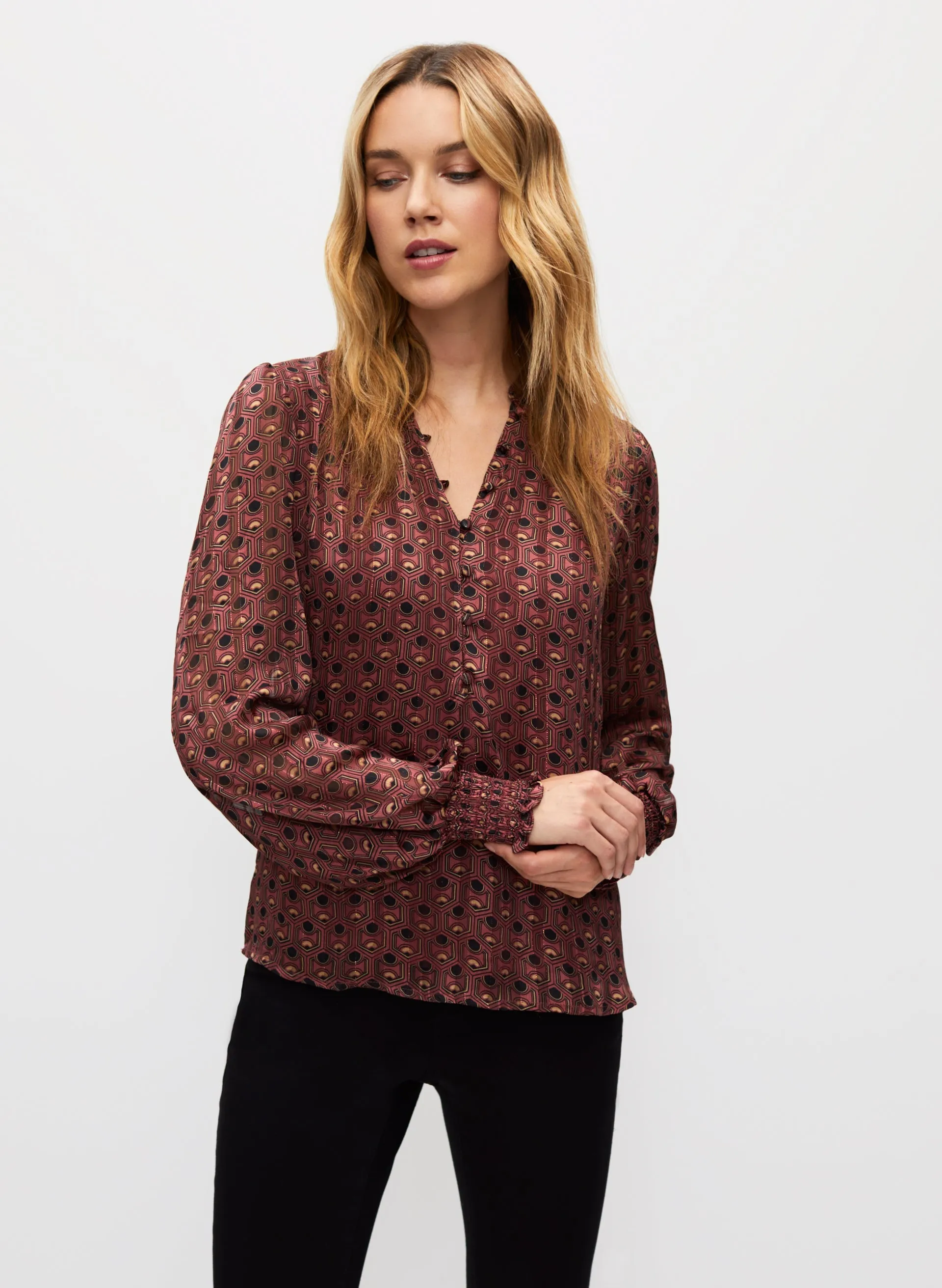 Geometric Print Chiffon Blouse sold by Melanie Lyne