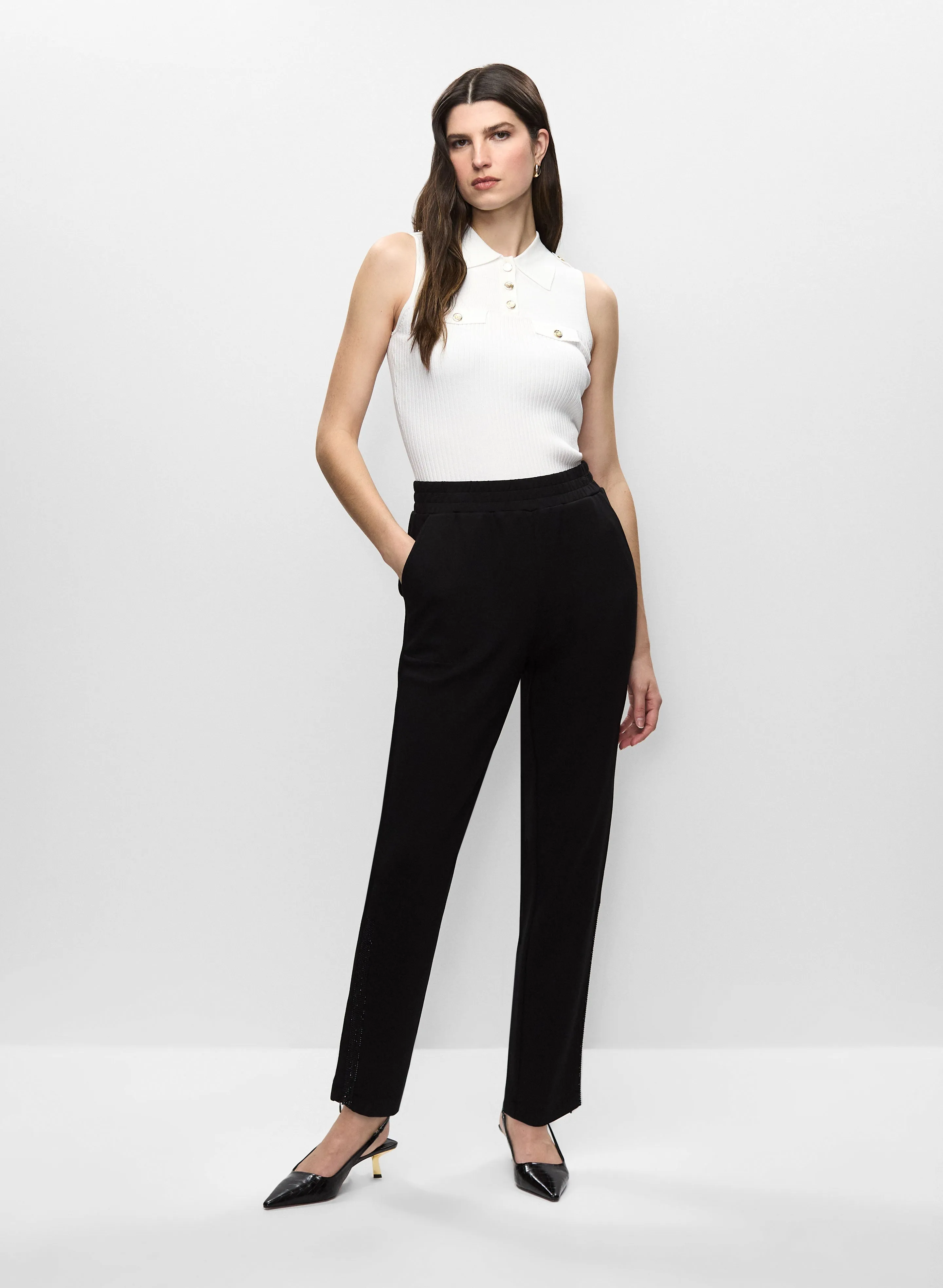 Sleeveless Shirt Collar Top & Straight Leg Pants sold by Melanie Lyne