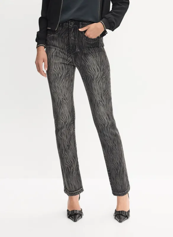 Zebra Print Straight Leg Jeans sold by Melanie Lyne