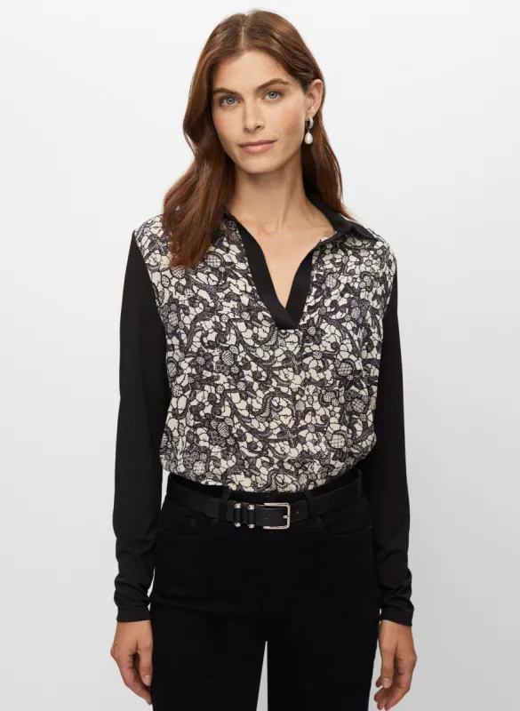 Long Sleeve Lace Print Top sold by Melanie Lyne