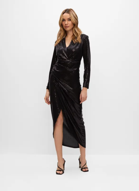 Long Sleeve Sequin Detail Dress made by Melanie Lyne