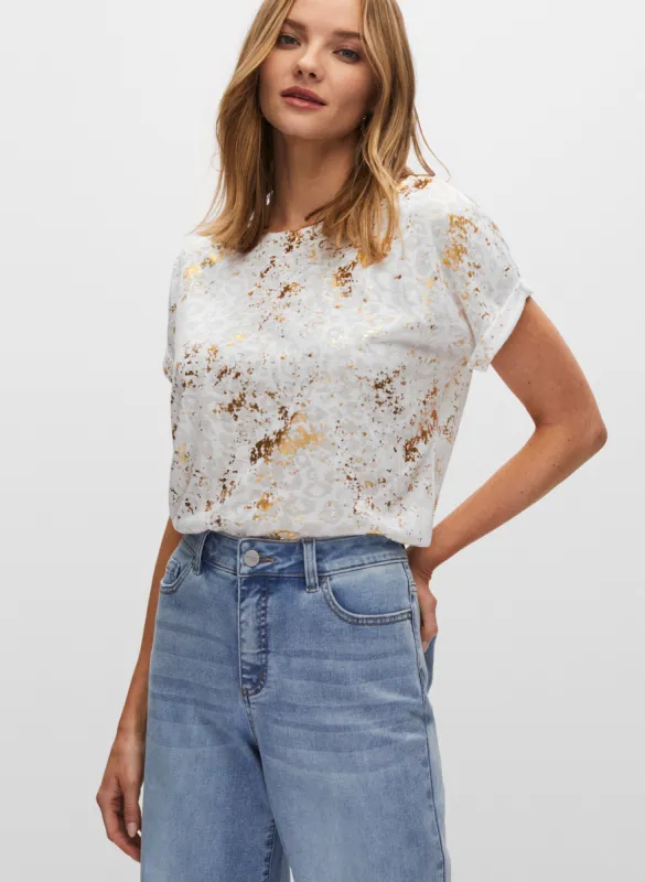 Leopard Print Foil Detail Top sold by Melanie Lyne