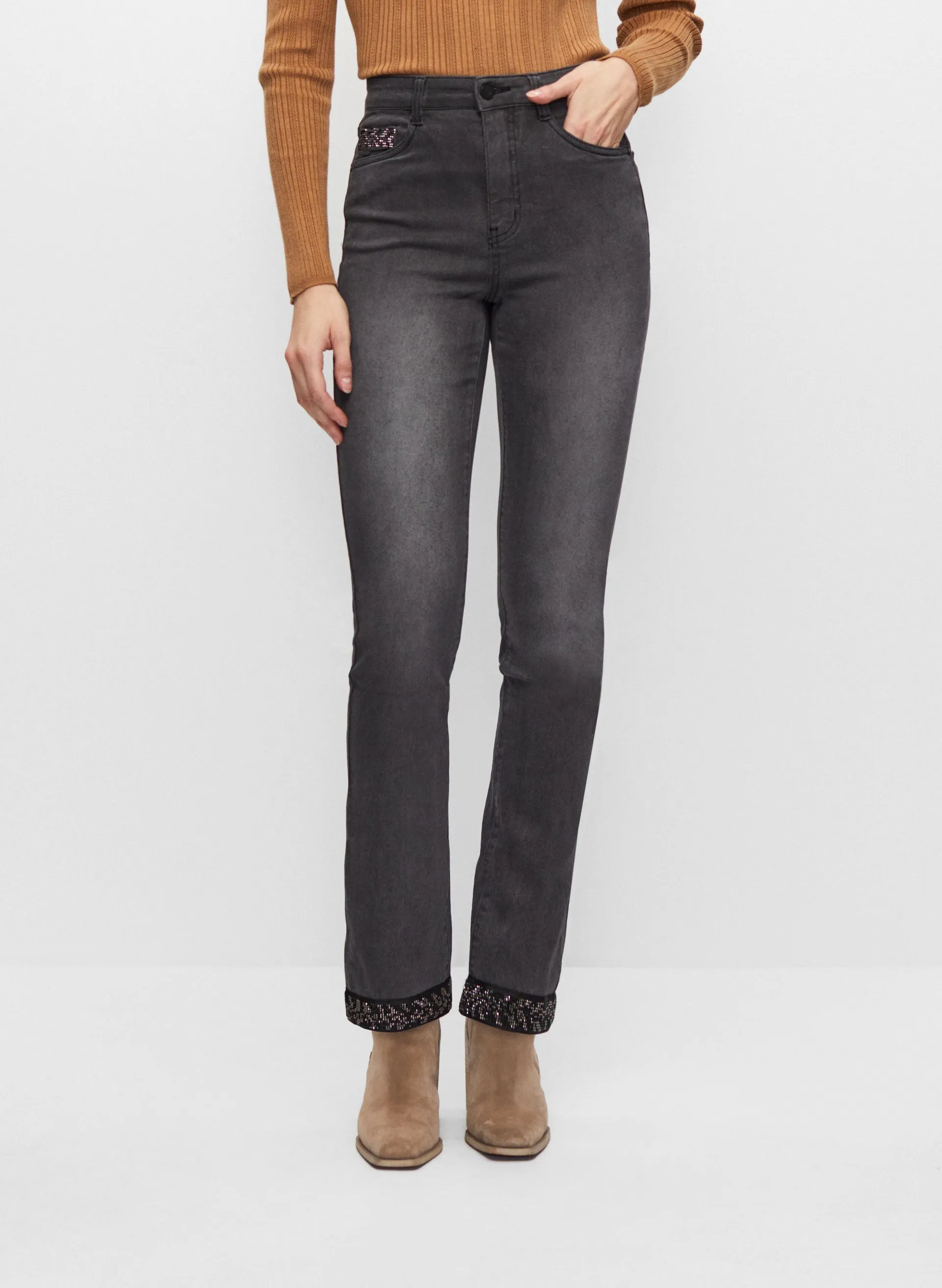 Joseph Ribkoff - Rhinestone Embellished Slim Leg Jeans sold by Melanie Lyne