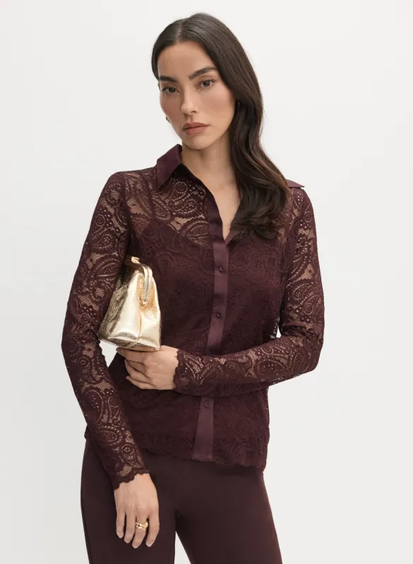 Lace Button-Up Top sold by Melanie Lyne