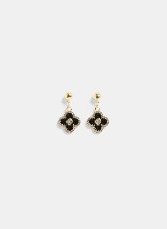 Clover Enamel Drop Earrings made by Melanie Lyne