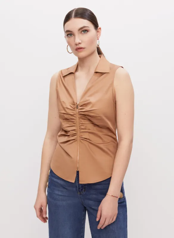 Sleeveless Shirt Collar Top sold by Melanie Lyne