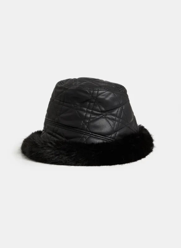 Quilted Vegan Leather Bucket Hat sold by Melanie Lyne