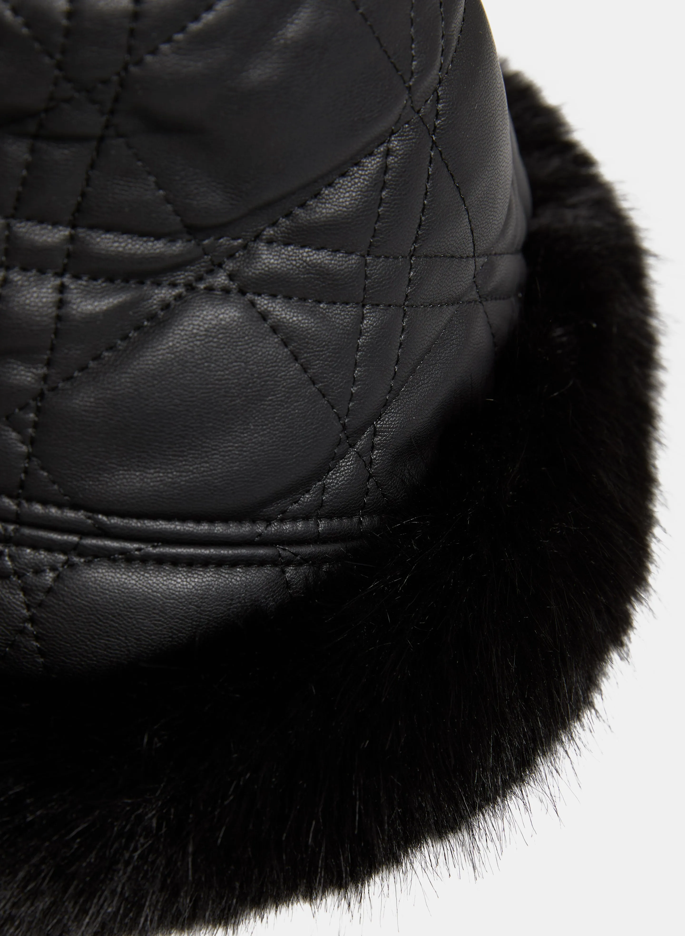 Quilted Vegan Leather Bucket Hat sold by Melanie Lyne product image thumbnail 3