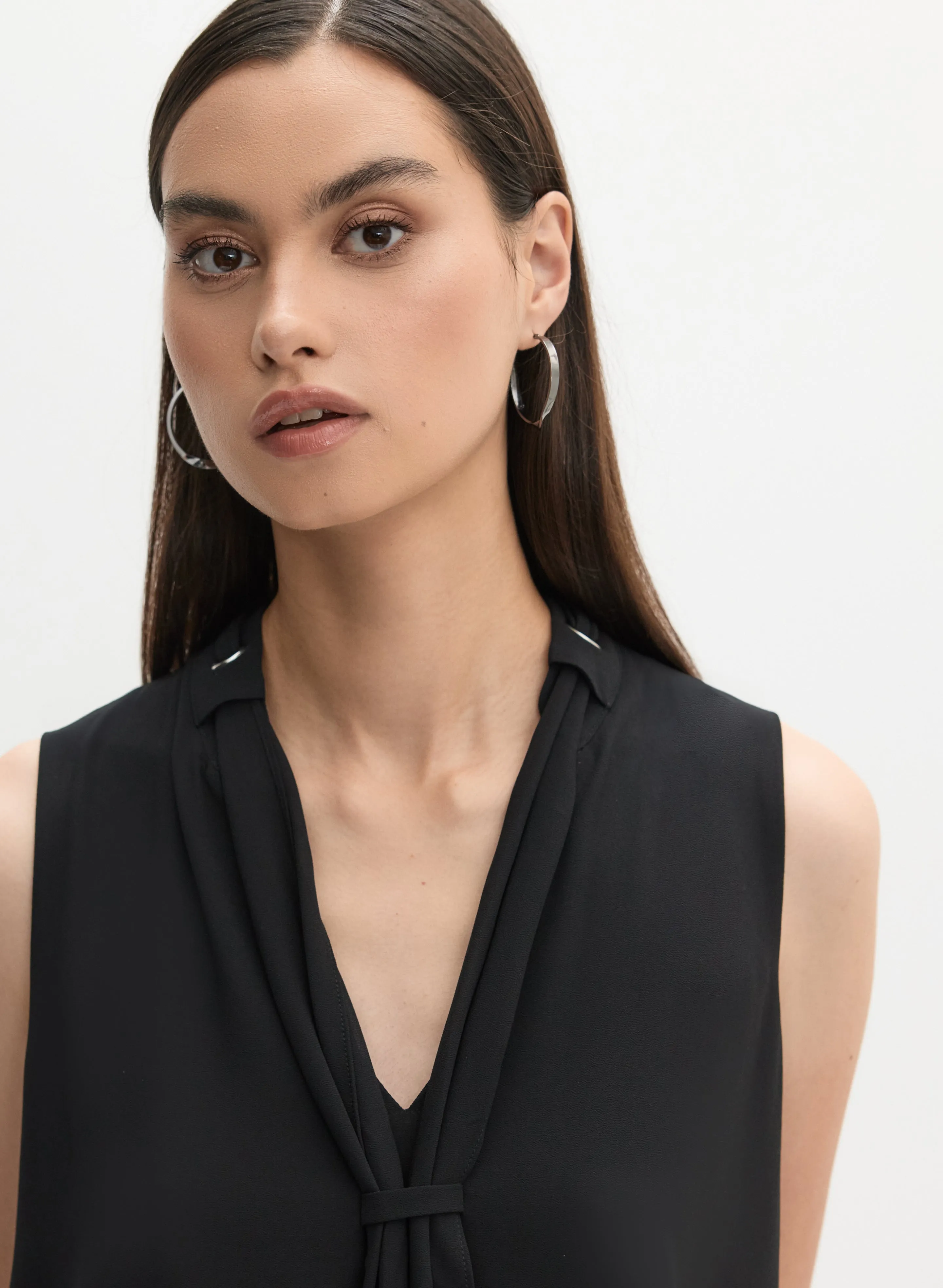 V-Neck Sleeveless Chiffon Blouse sold by Melanie Lyne product image thumbnail 2