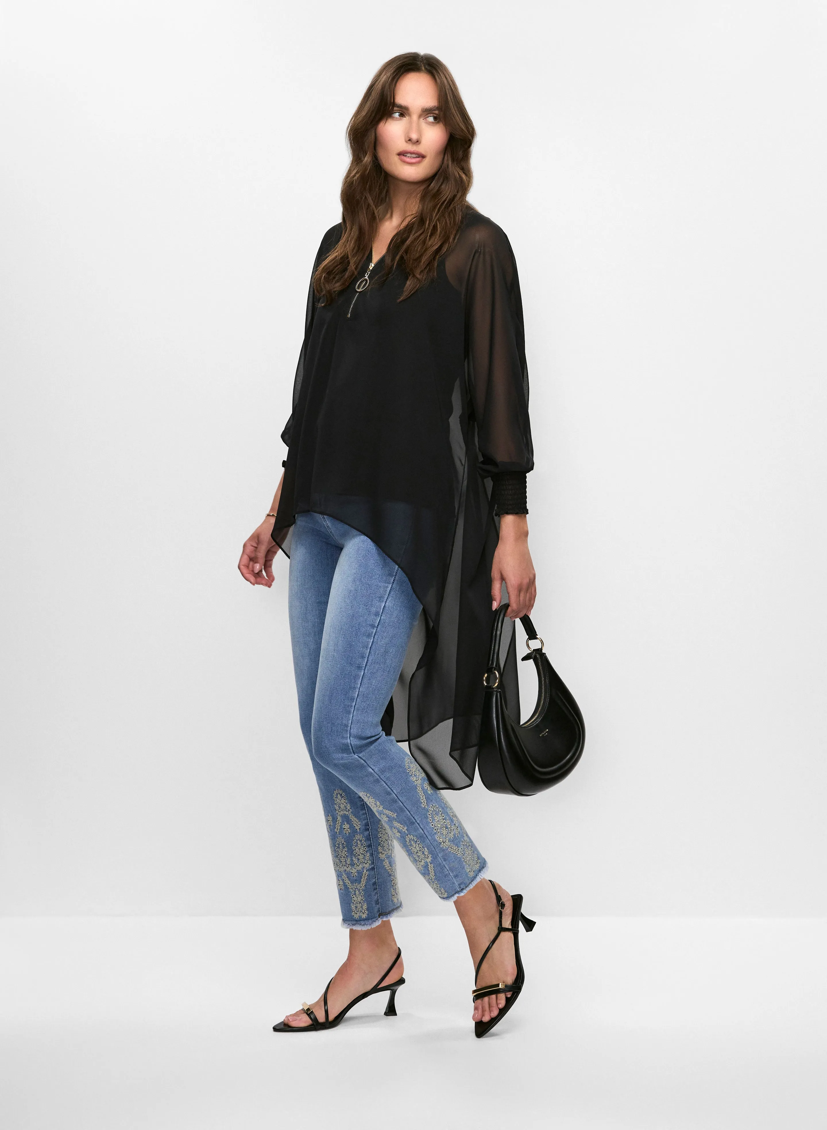 Zip Neck Tunic & Embellished Jeans sold by Melanie Lyne