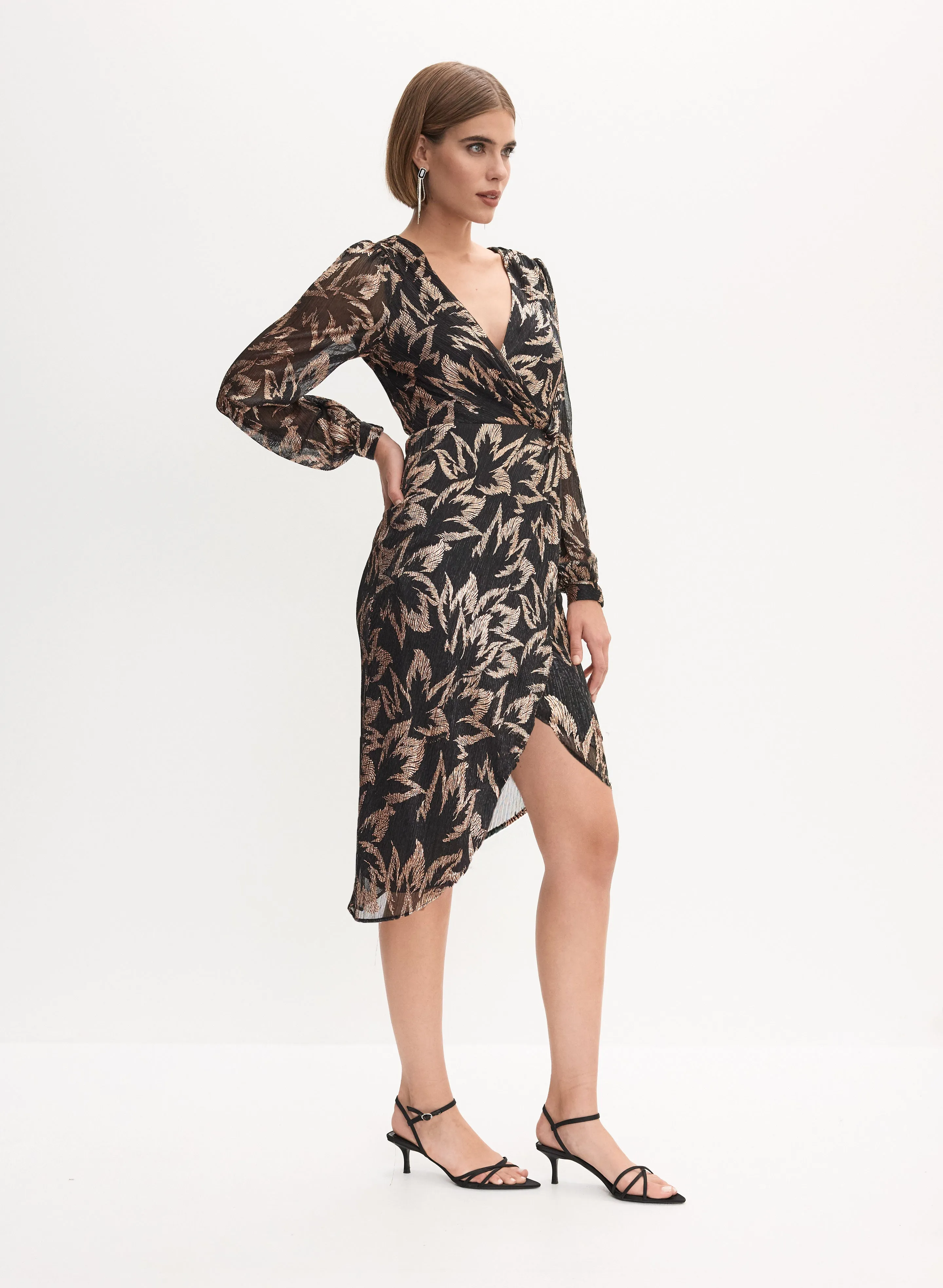 Adrianna Papell- Floral Print Faux Wrap Dress sold by Melanie Lyne product image thumbnail 3