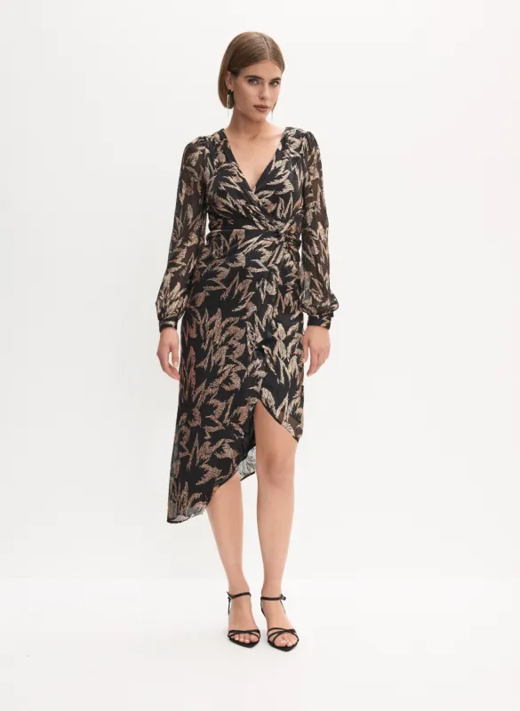 Adrianna Papell- Floral Print Faux Wrap Dress sold by Melanie Lyne