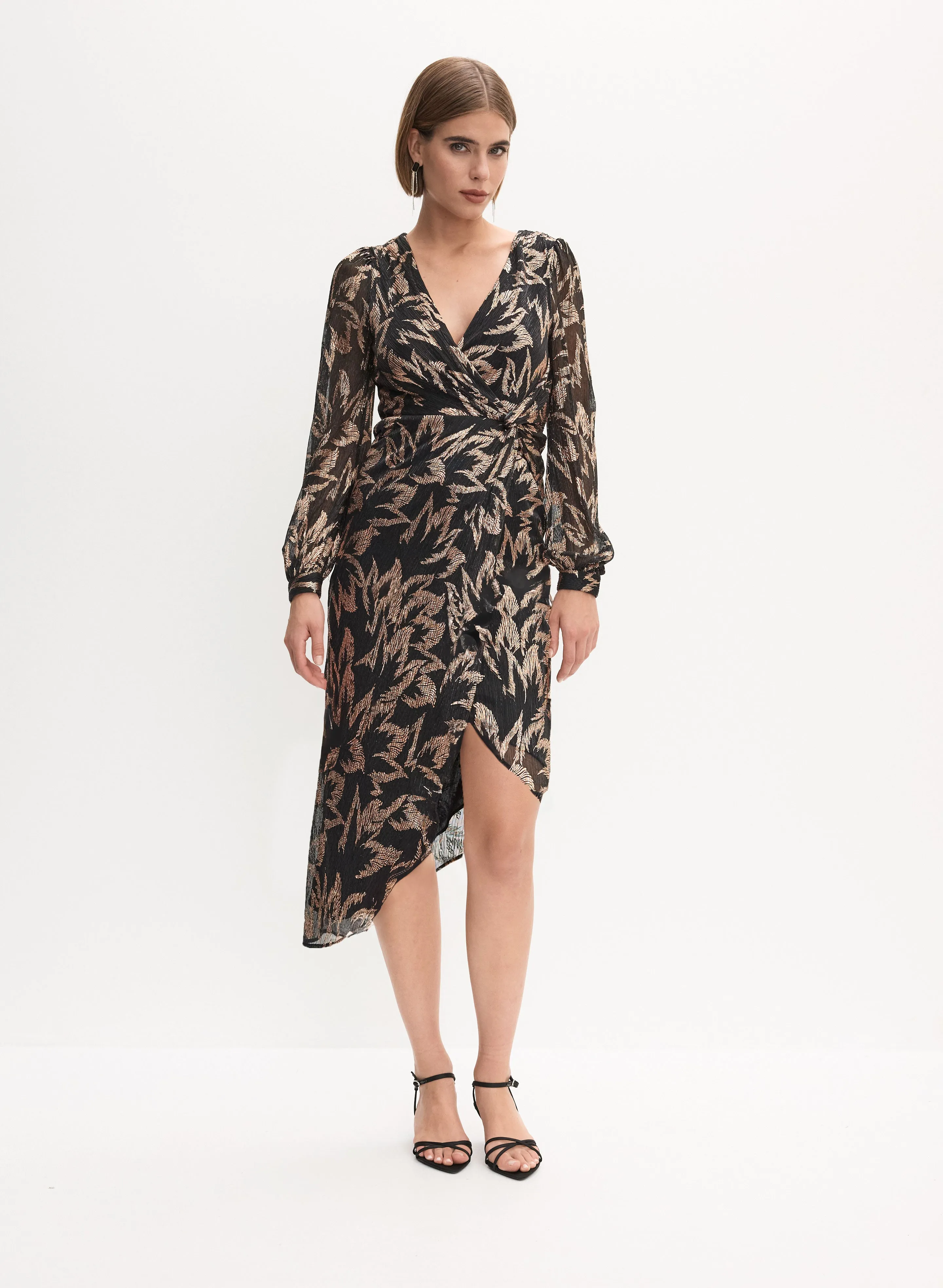 Adrianna Papell- Floral Print Faux Wrap Dress sold by Melanie Lyne