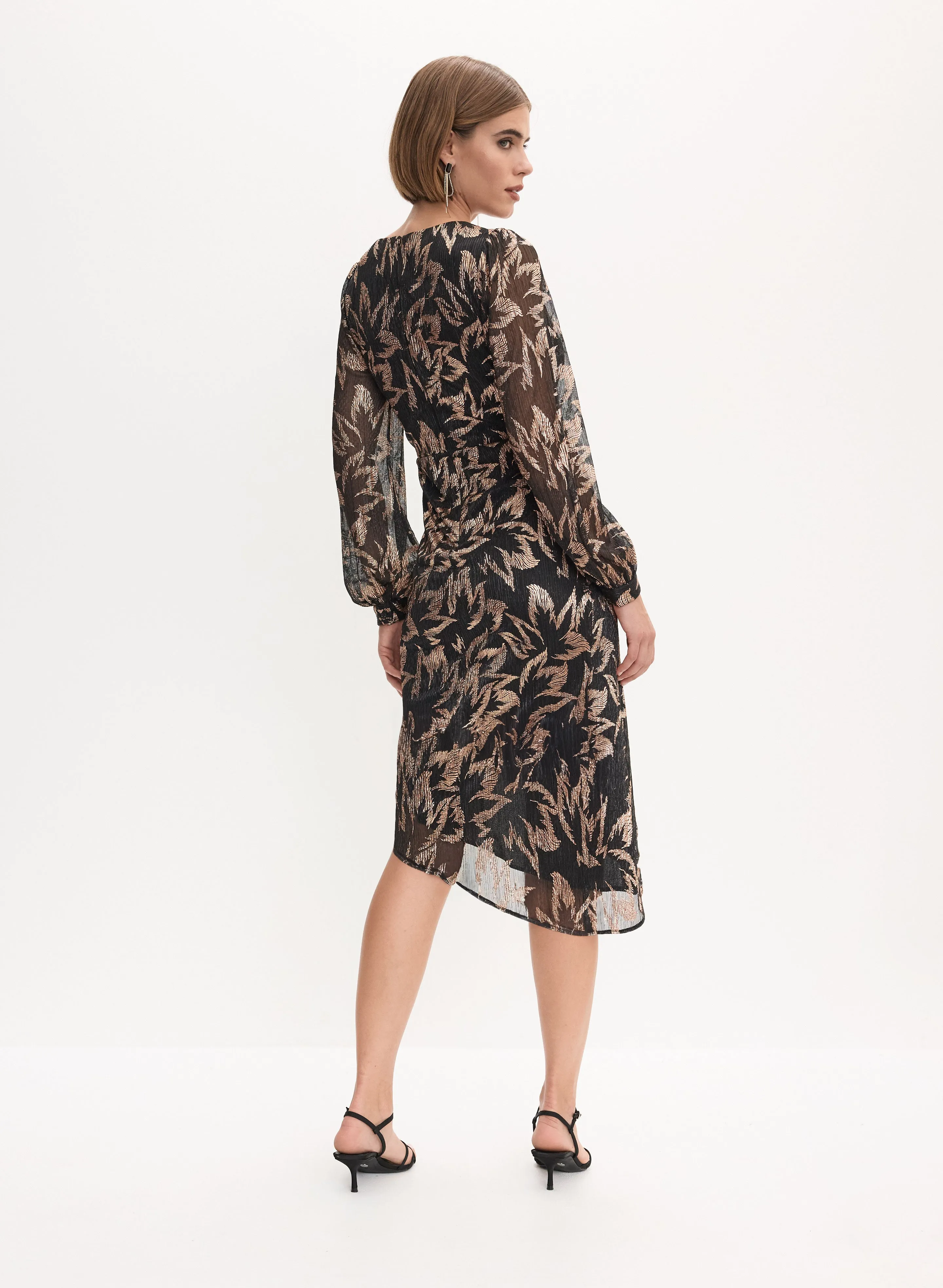 Adrianna Papell- Floral Print Faux Wrap Dress sold by Melanie Lyne product image thumbnail 5