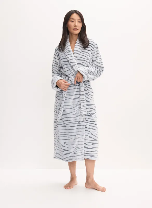 Zebra Print Fleece Robe sold by Melanie Lyne