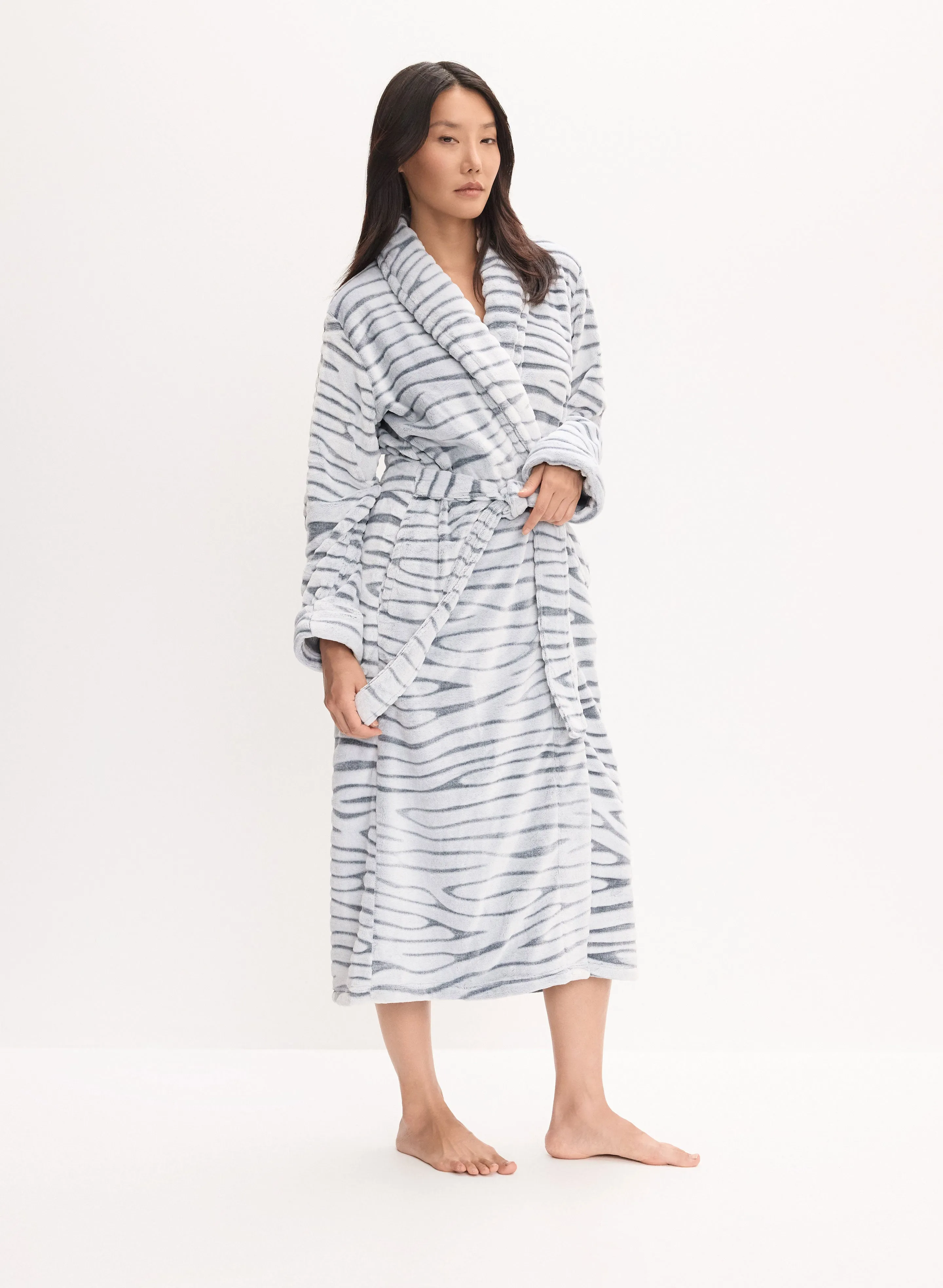 Zebra Print Fleece Robe sold by Melanie Lyne product image thumbnail 2