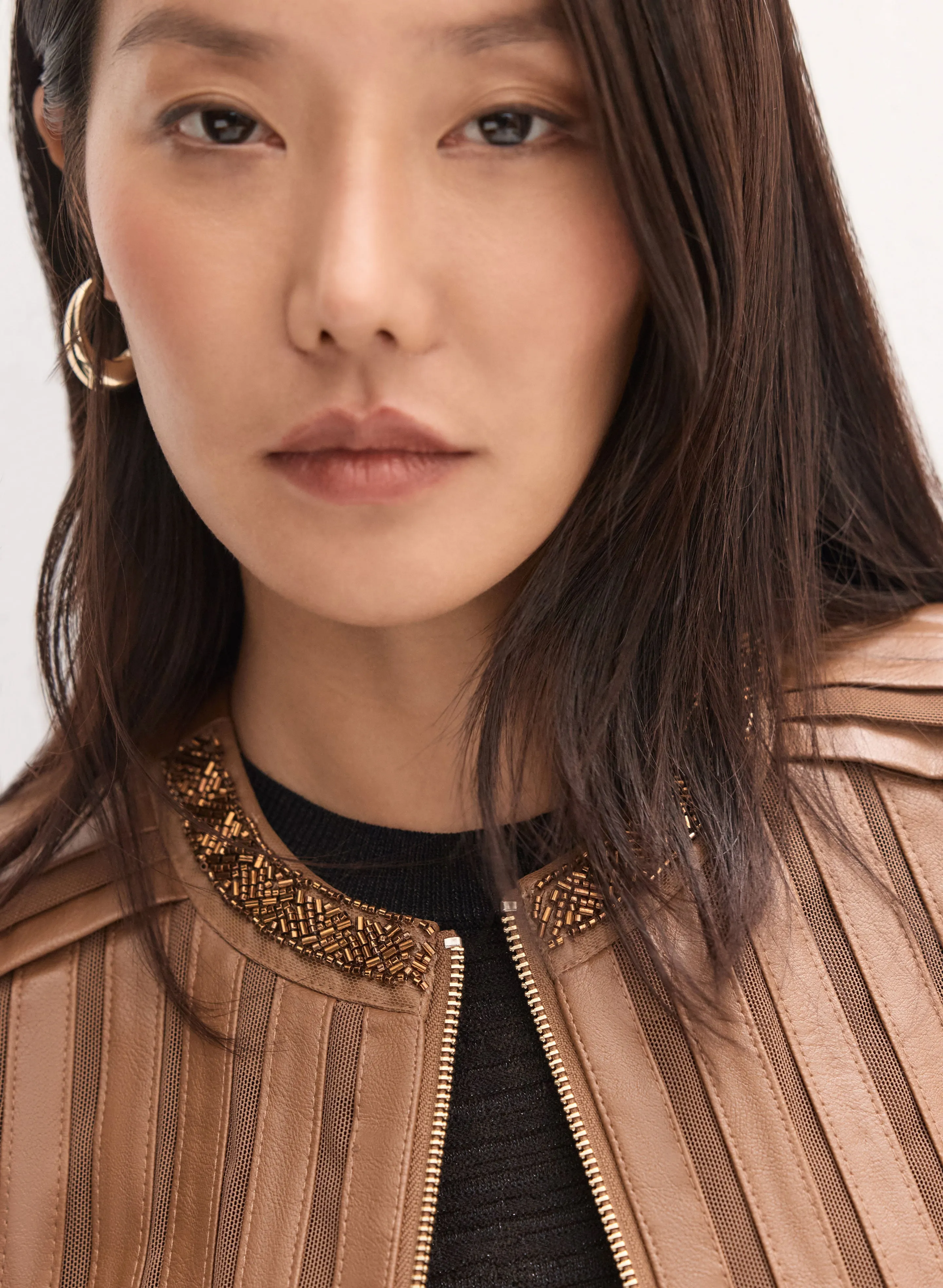 Vegan Leather Trim Jacket sold by Melanie Lyne product image thumbnail 2