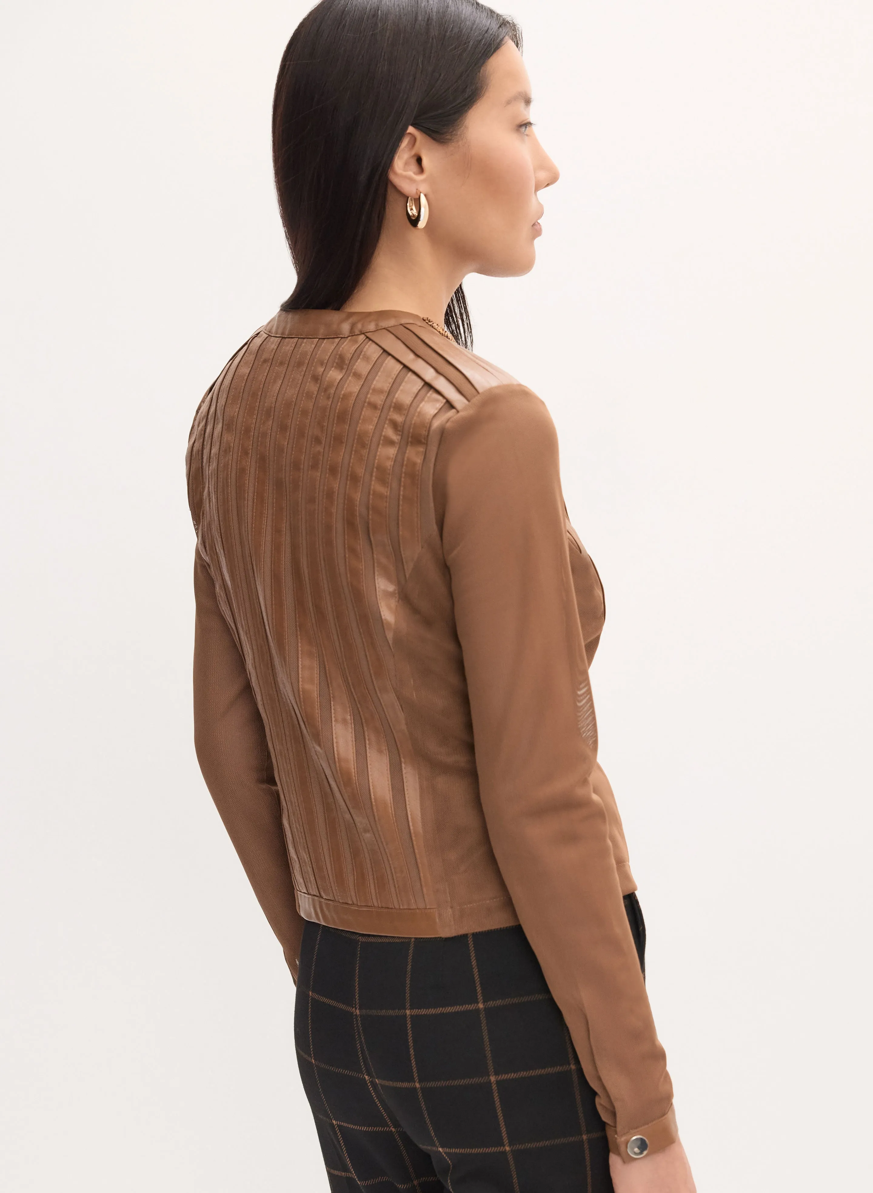 Vegan Leather Trim Jacket sold by Melanie Lyne product image thumbnail 4