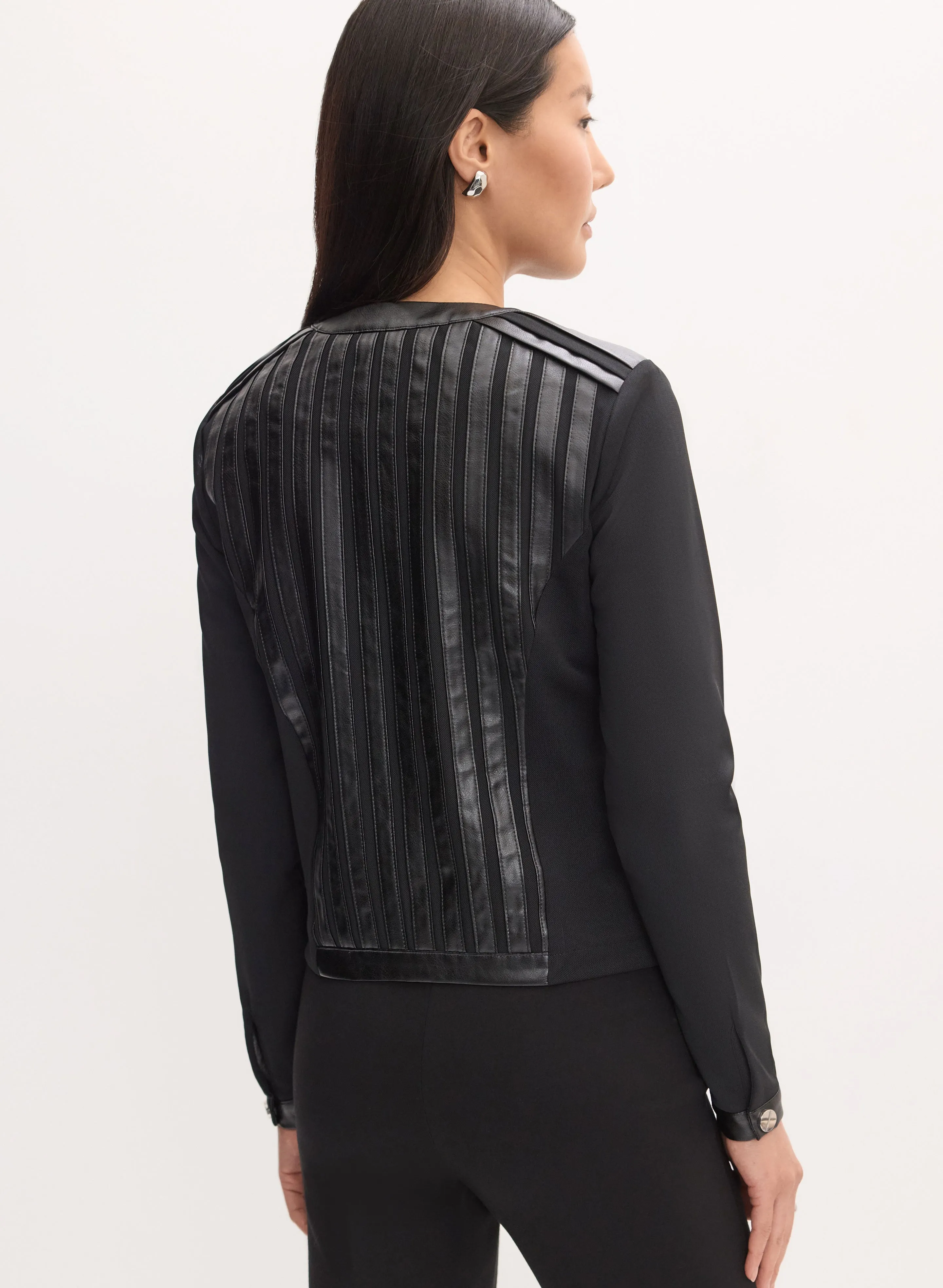Vegan Leather Trim Jacket sold by Melanie Lyne product image thumbnail 4