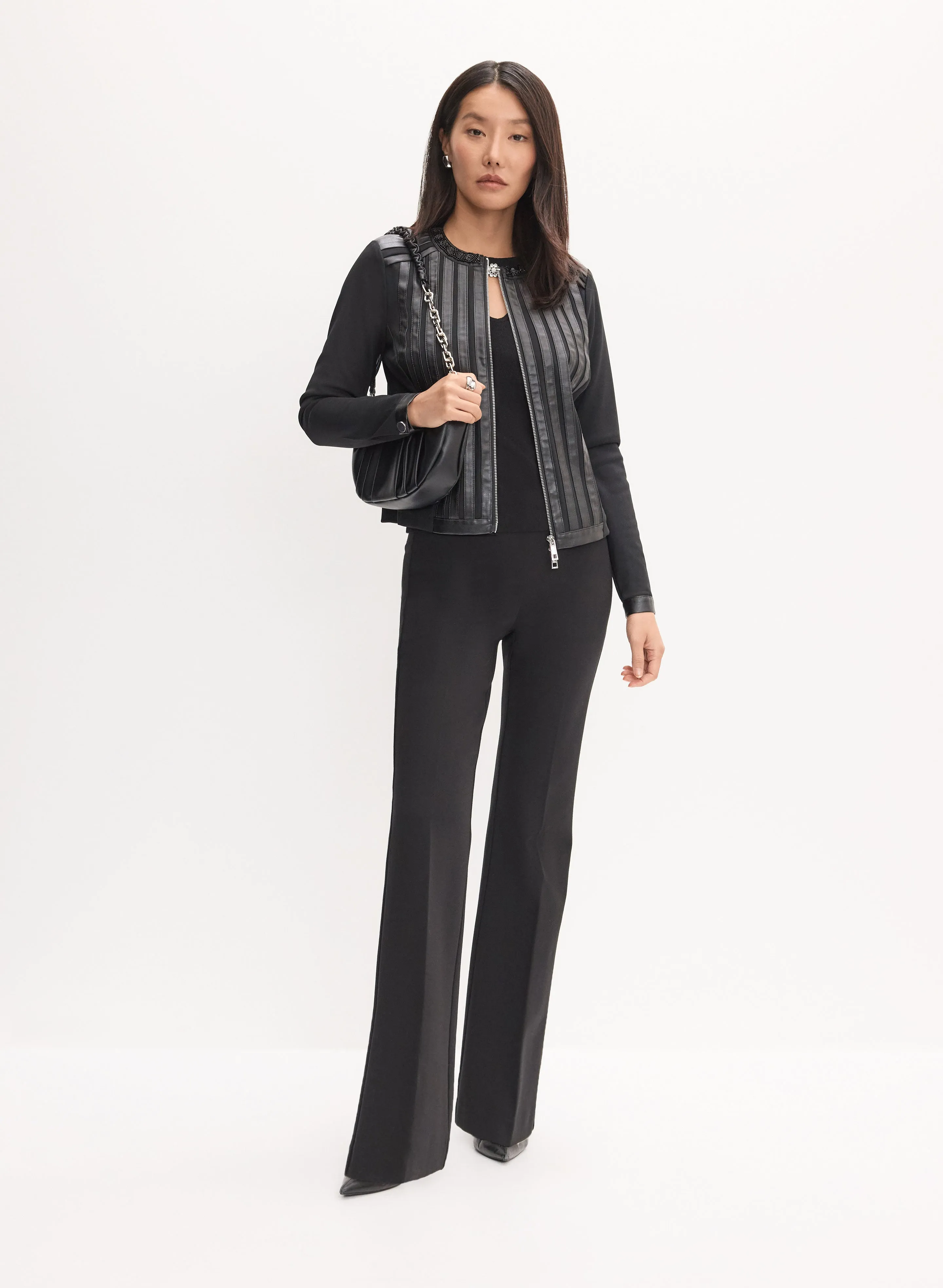 Vegan Leather Trim Jacket sold by Melanie Lyne product image thumbnail 3