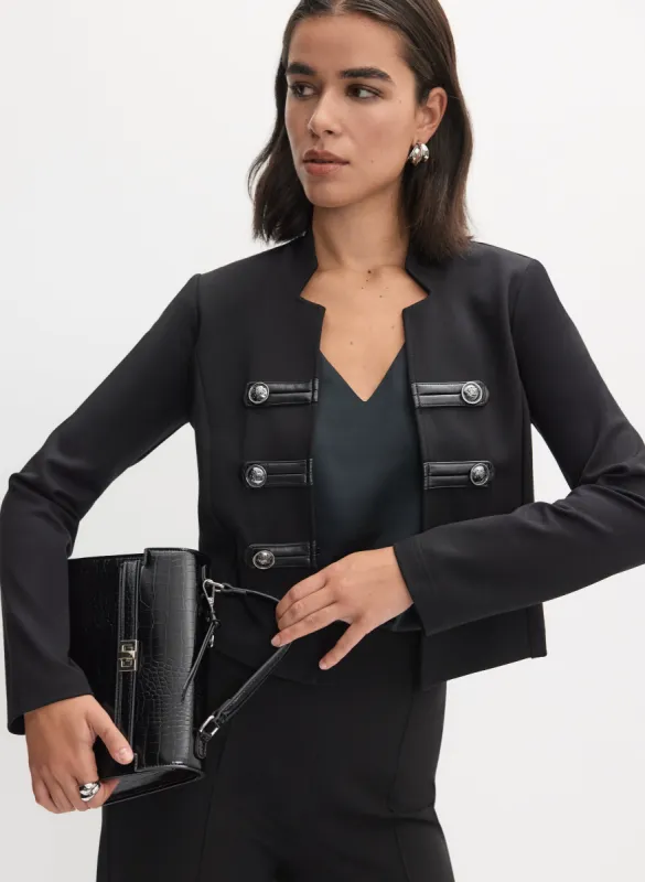 Joseph Ribkoff - Cropped Notched Collar Jacket sold by Melanie Lyne