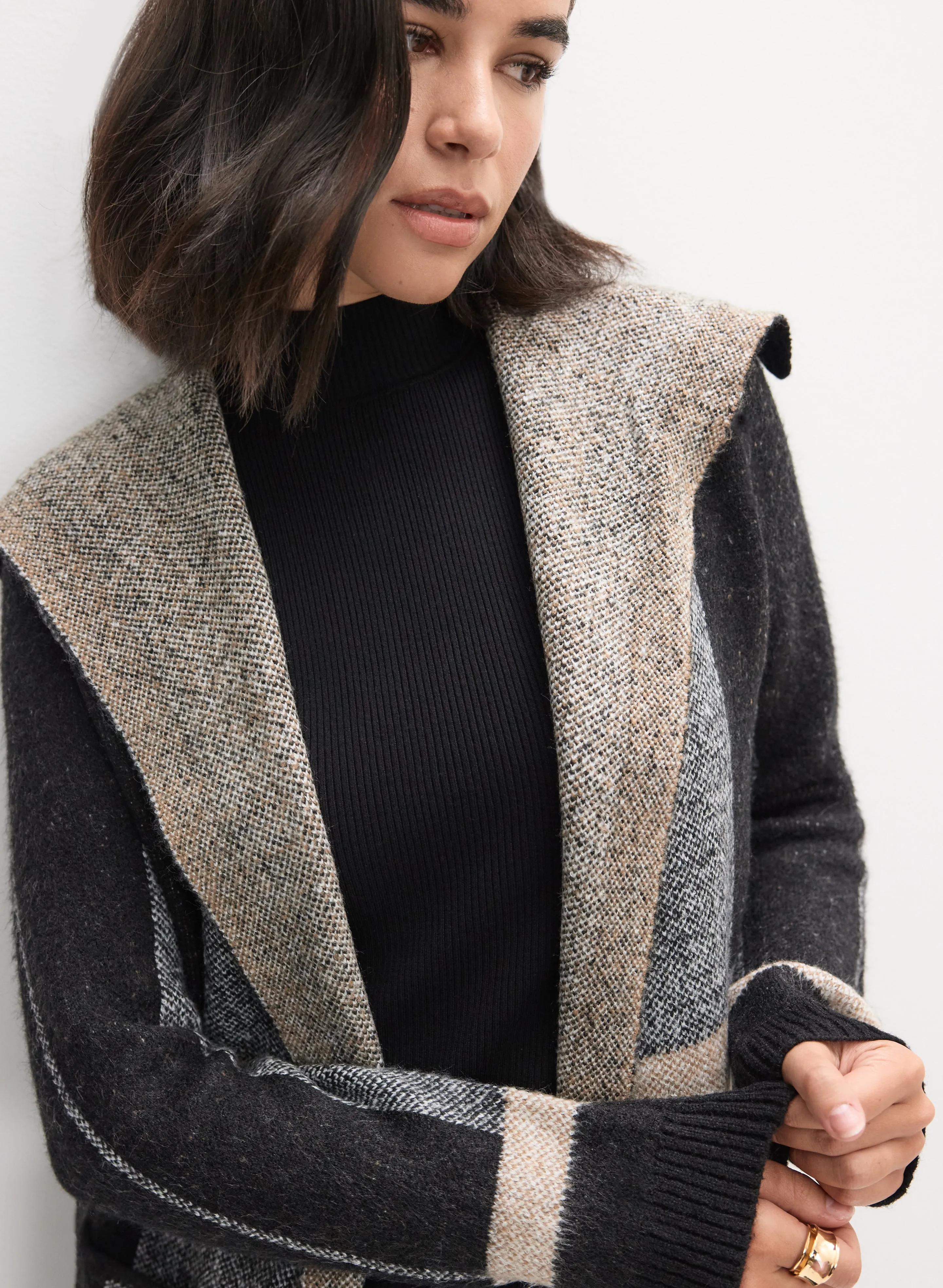 Plaid Open-Front Coatigan sold by Melanie Lyne product image thumbnail 2