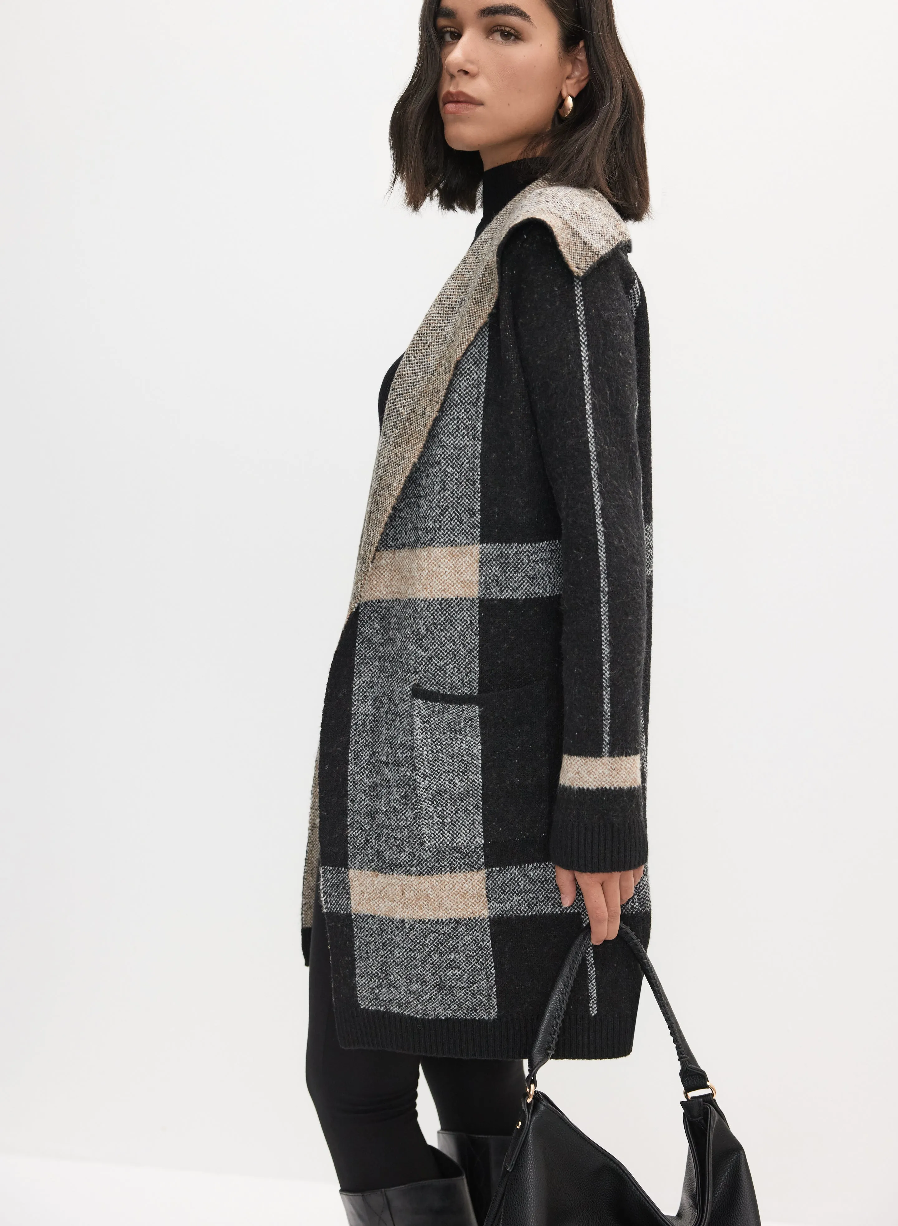 Plaid Open-Front Coatigan sold by Melanie Lyne product image thumbnail 5