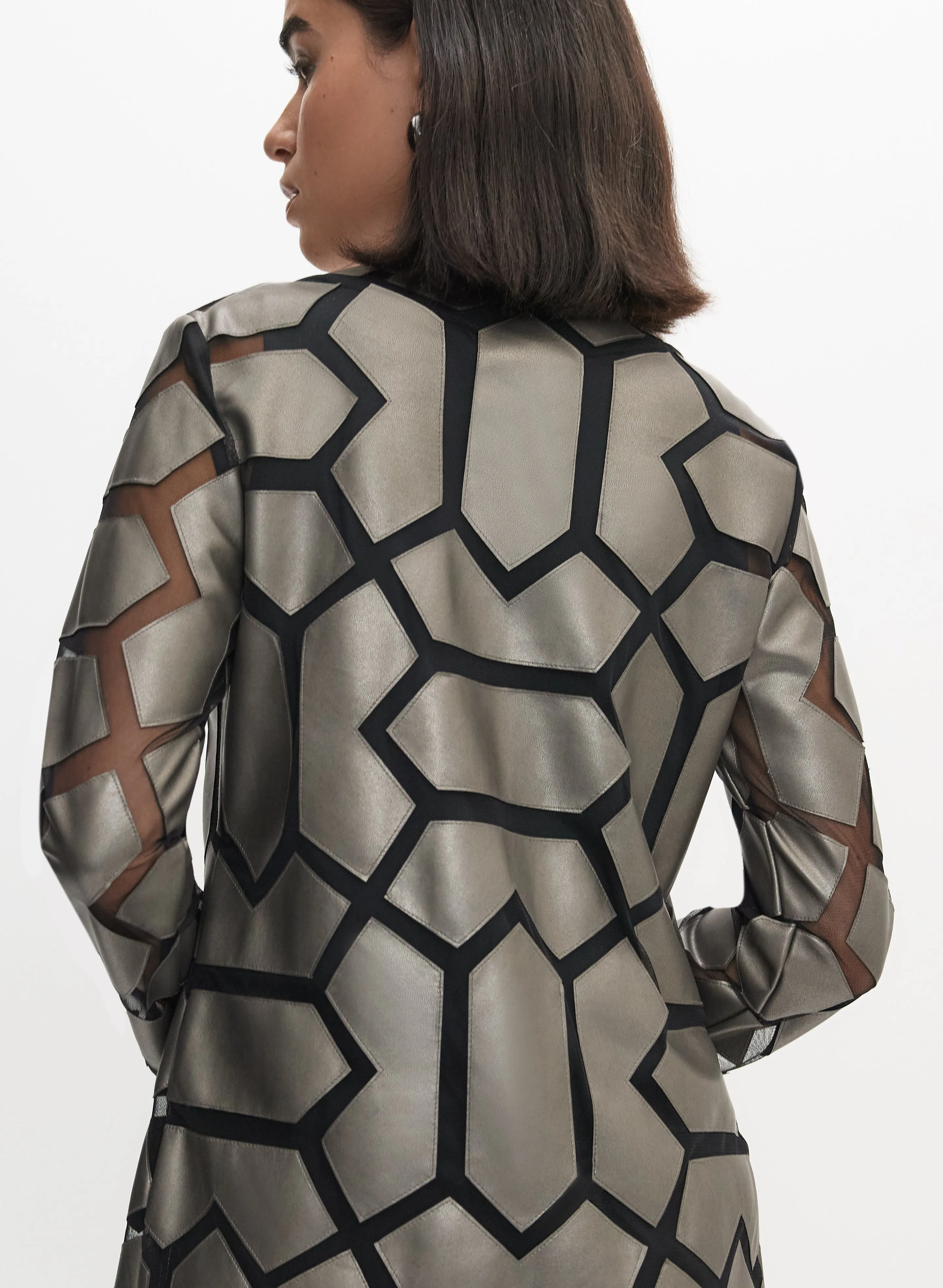 Joseph Ribkoff - Geometric Vegan Leather Jacket sold by Melanie Lyne product image thumbnail 4