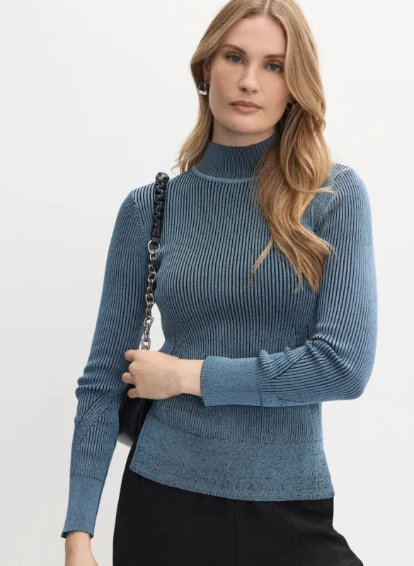 Two-Tone Rib Knit Pullover sold by Melanie Lyne