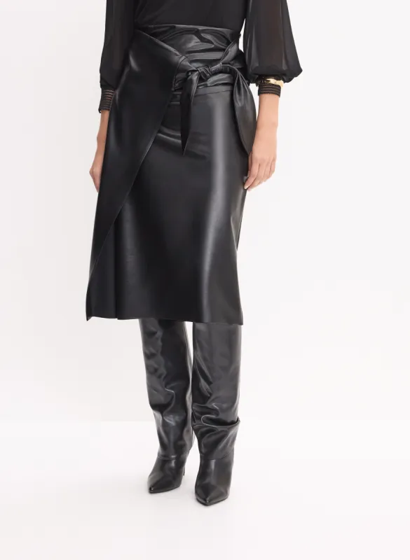 Joseph Ribkoff - Vegan Leather Wrap Skirt sold by Melanie Lyne