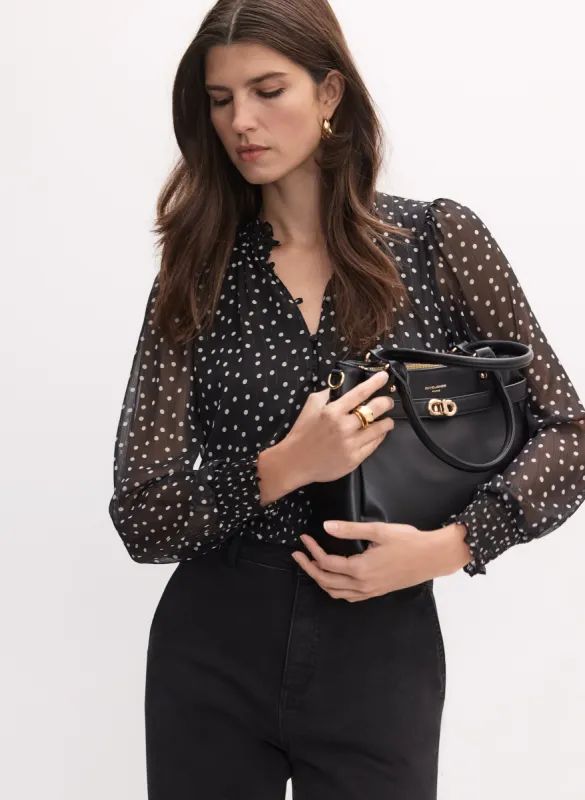 Smocked Dot Print Blouse sold by Melanie Lyne