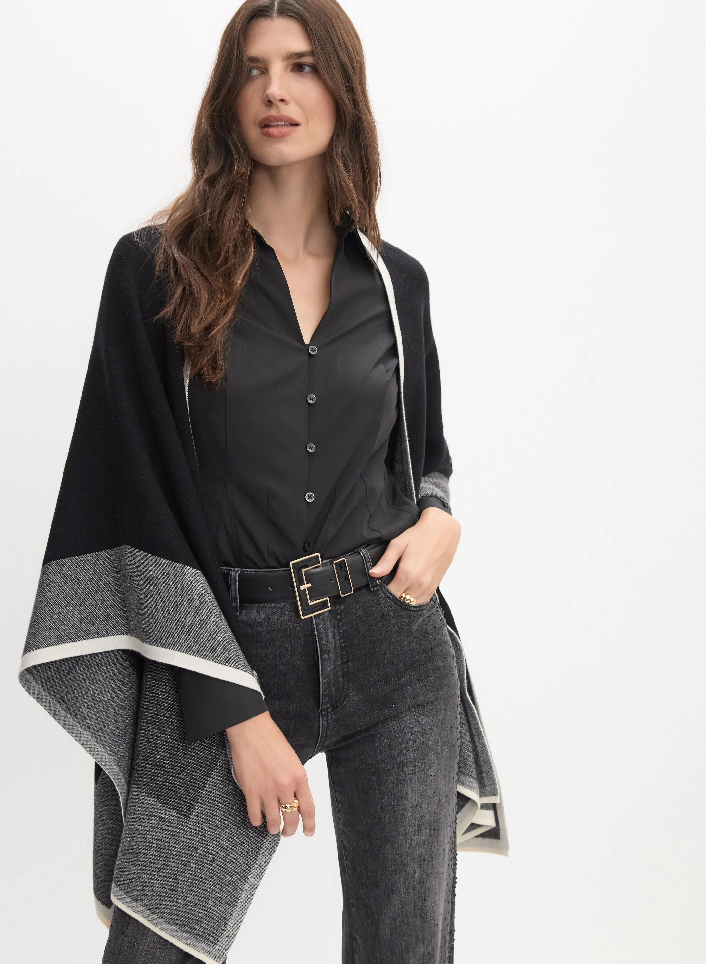 Contrast Border Shawl sold by Melanie Lyne