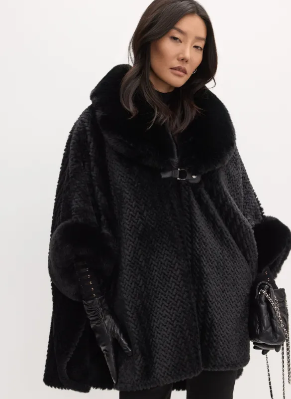 Faux Fur Poncho sold by Melanie Lyne