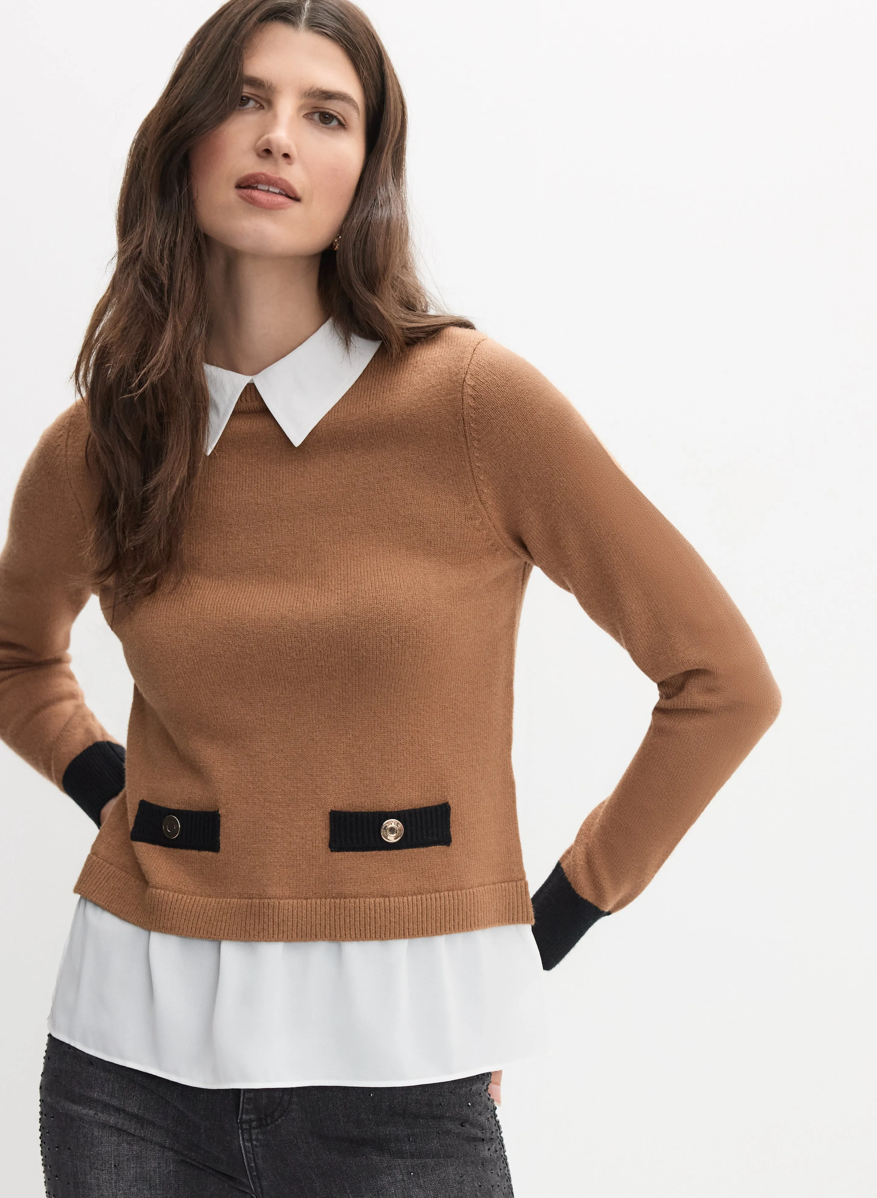 Illusion Shirt Collar Sweater sold by Melanie Lyne