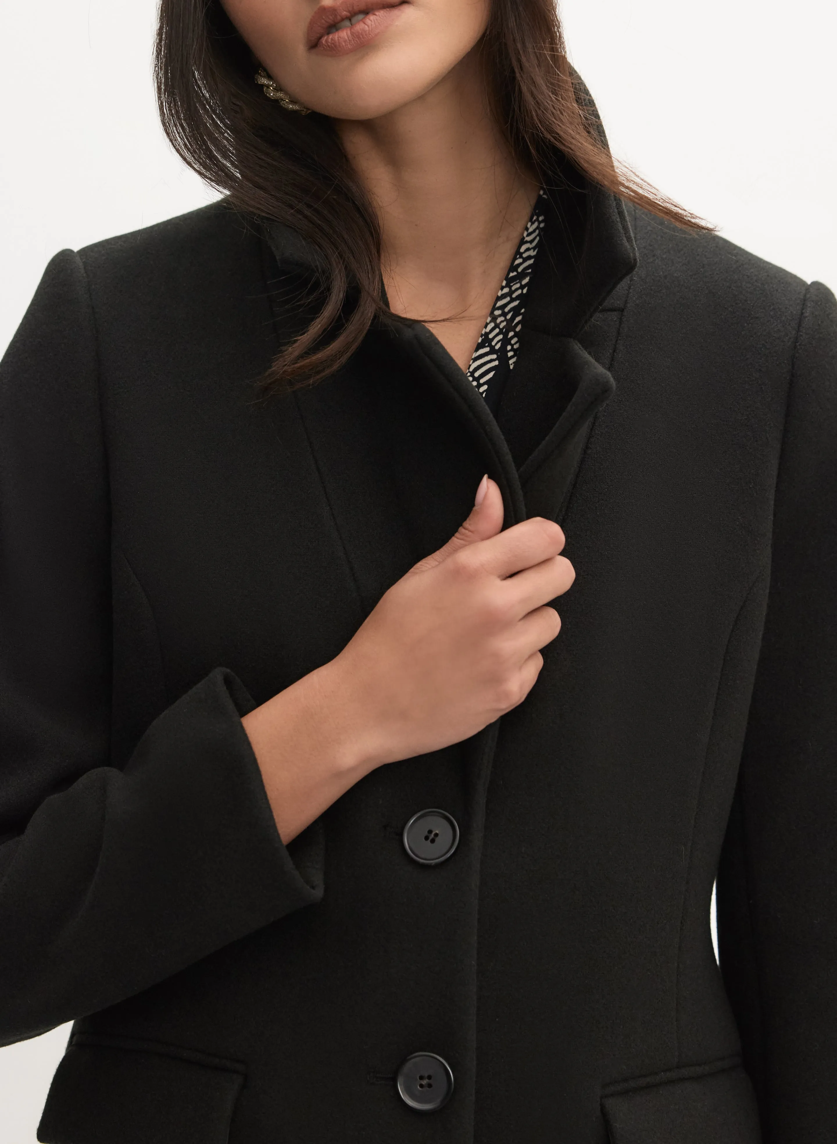 Wool-Blend Faux-Fur Collar Coat sold by Melanie Lyne product image thumbnail 5