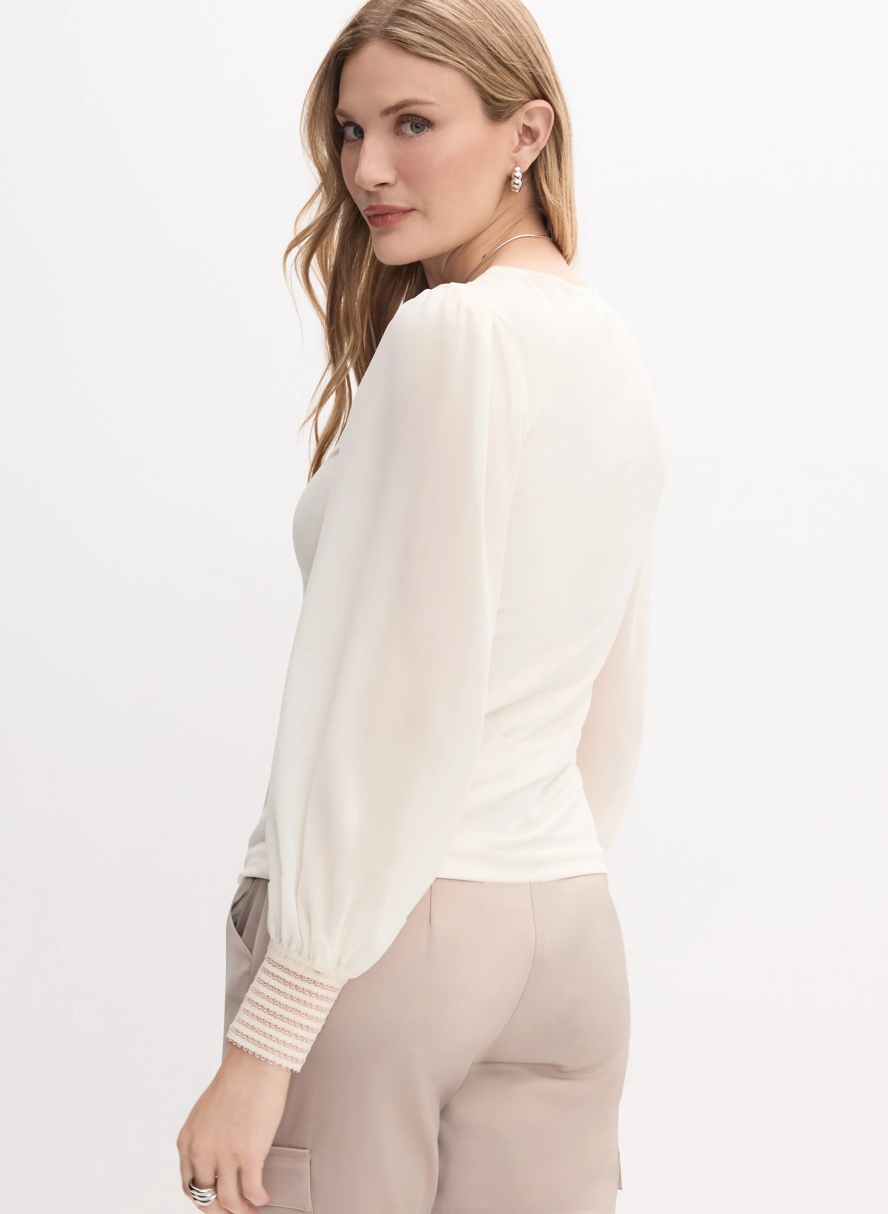 Lace Cuff Crew Neck Top sold by Melanie Lyne product image thumbnail 4