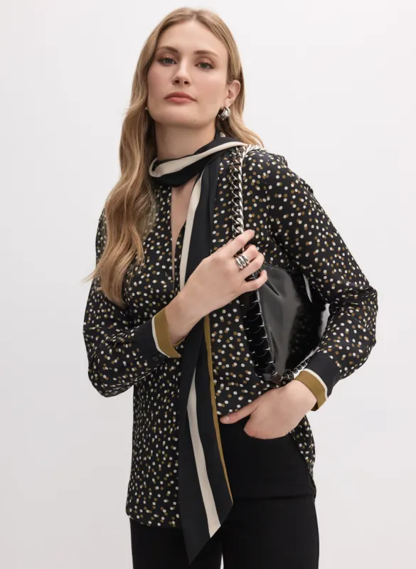 Polka Dot Print Tie Neck Blouse sold by Melanie Lyne