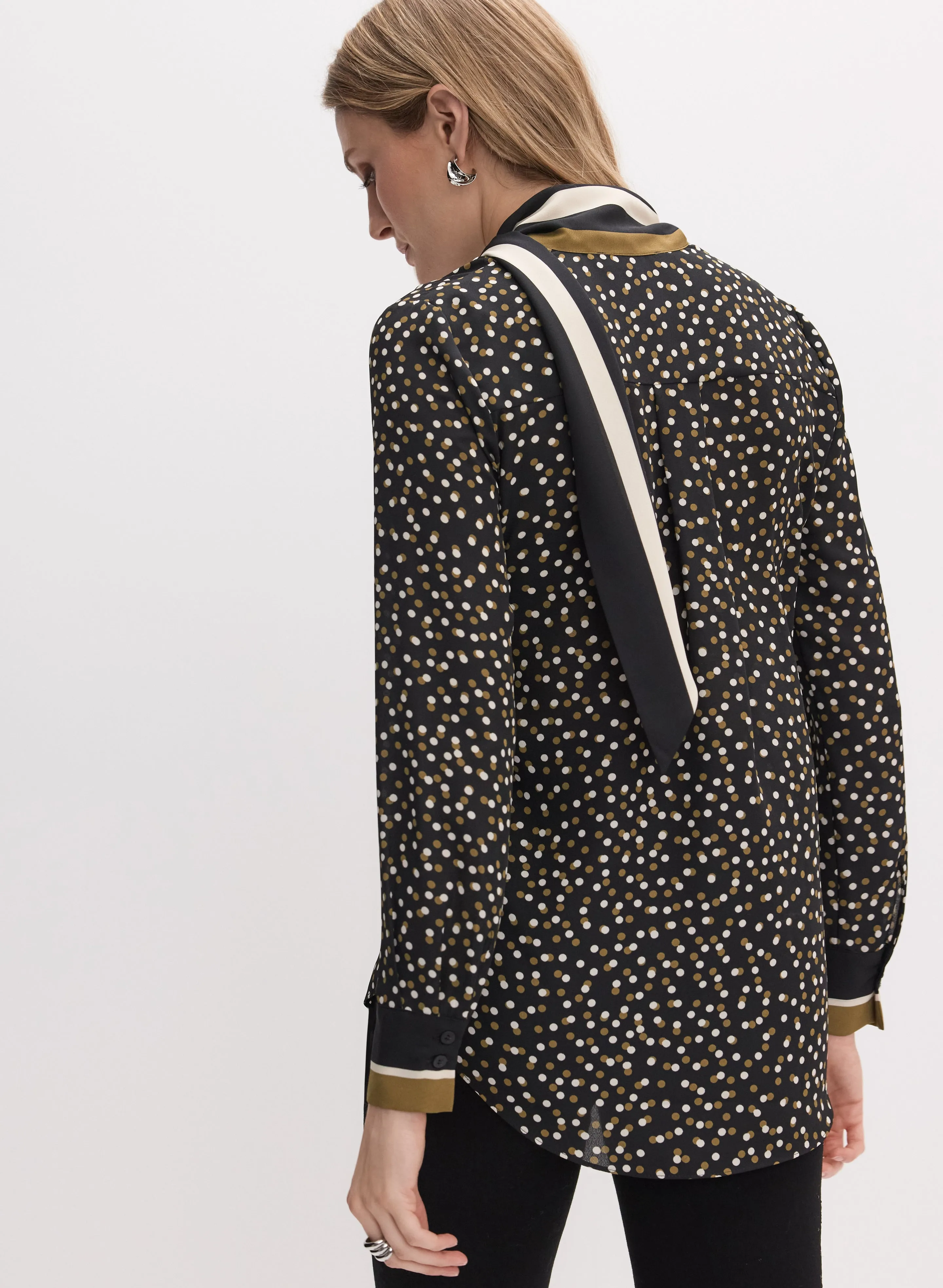 Polka Dot Print Tie Neck Blouse sold by Melanie Lyne product image thumbnail 4