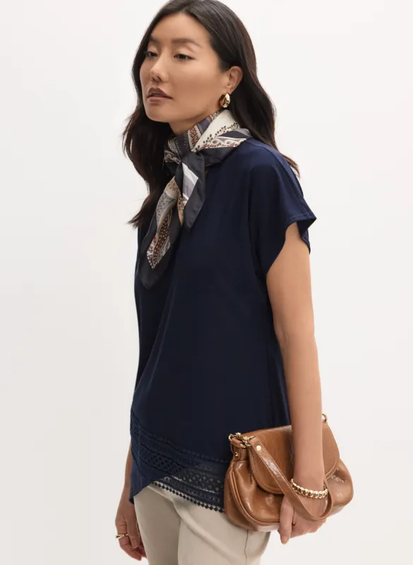 Joseph Ribkoff - Lace Trim Blouse made by Melanie Lyne