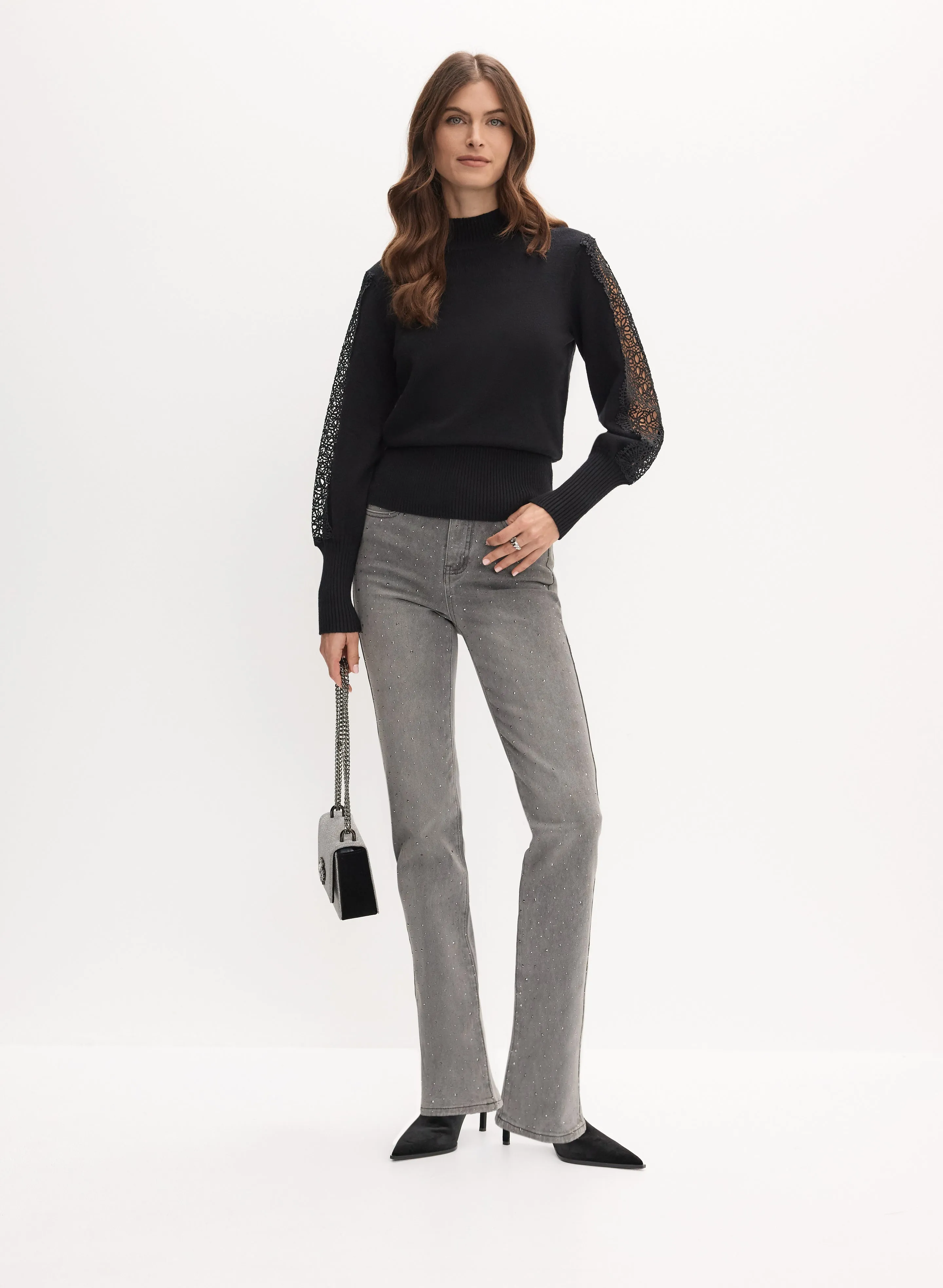 Lace Detail Balloon Sleeve Sweater sold by Melanie Lyne product image thumbnail 3