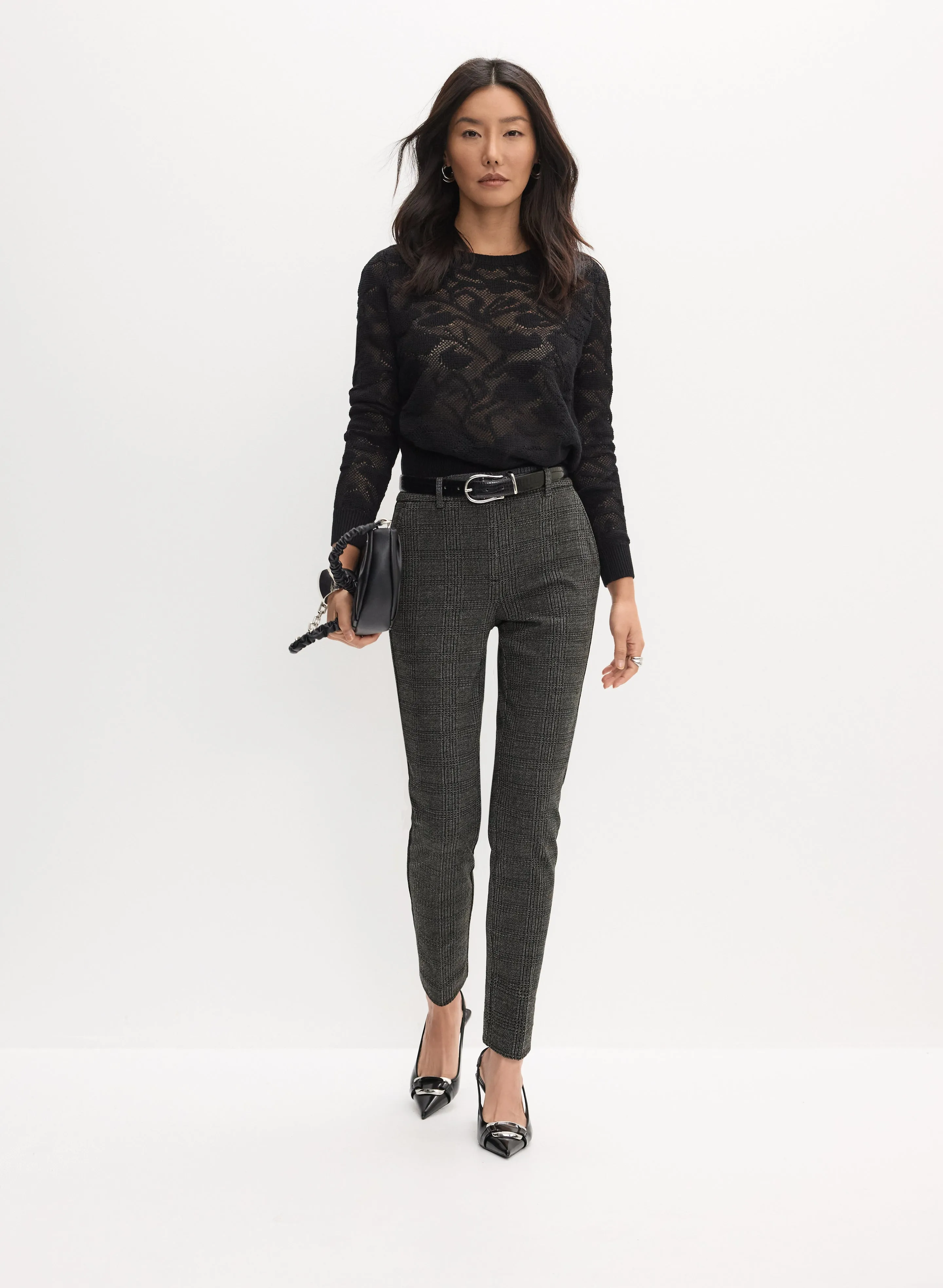 Giselle Plaid Slim-Leg Pants sold by Melanie Lyne product image thumbnail 3